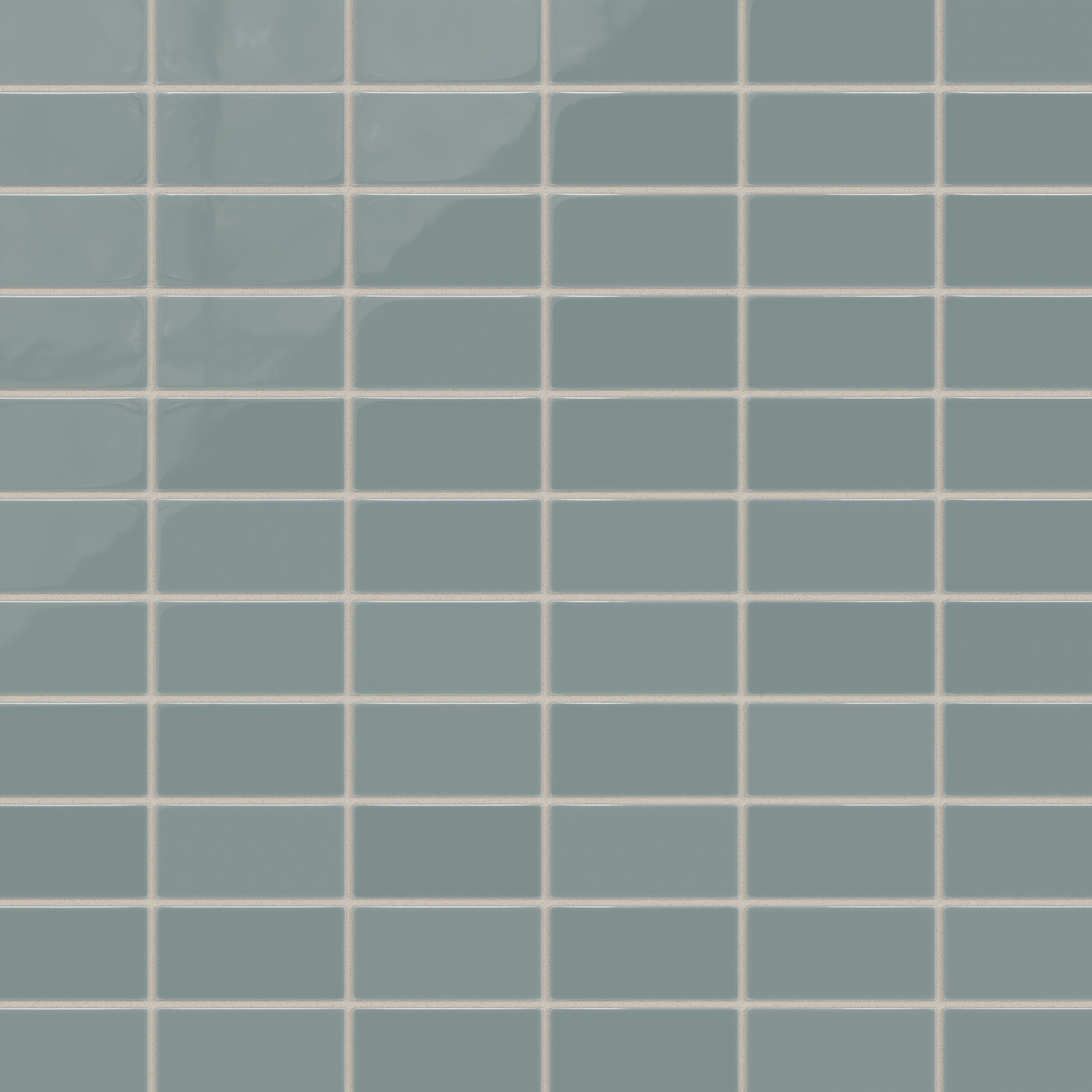 2x4 Straight Set Sheeted Natural Press Ceramic Mosaic Tile in North Fork Gloss