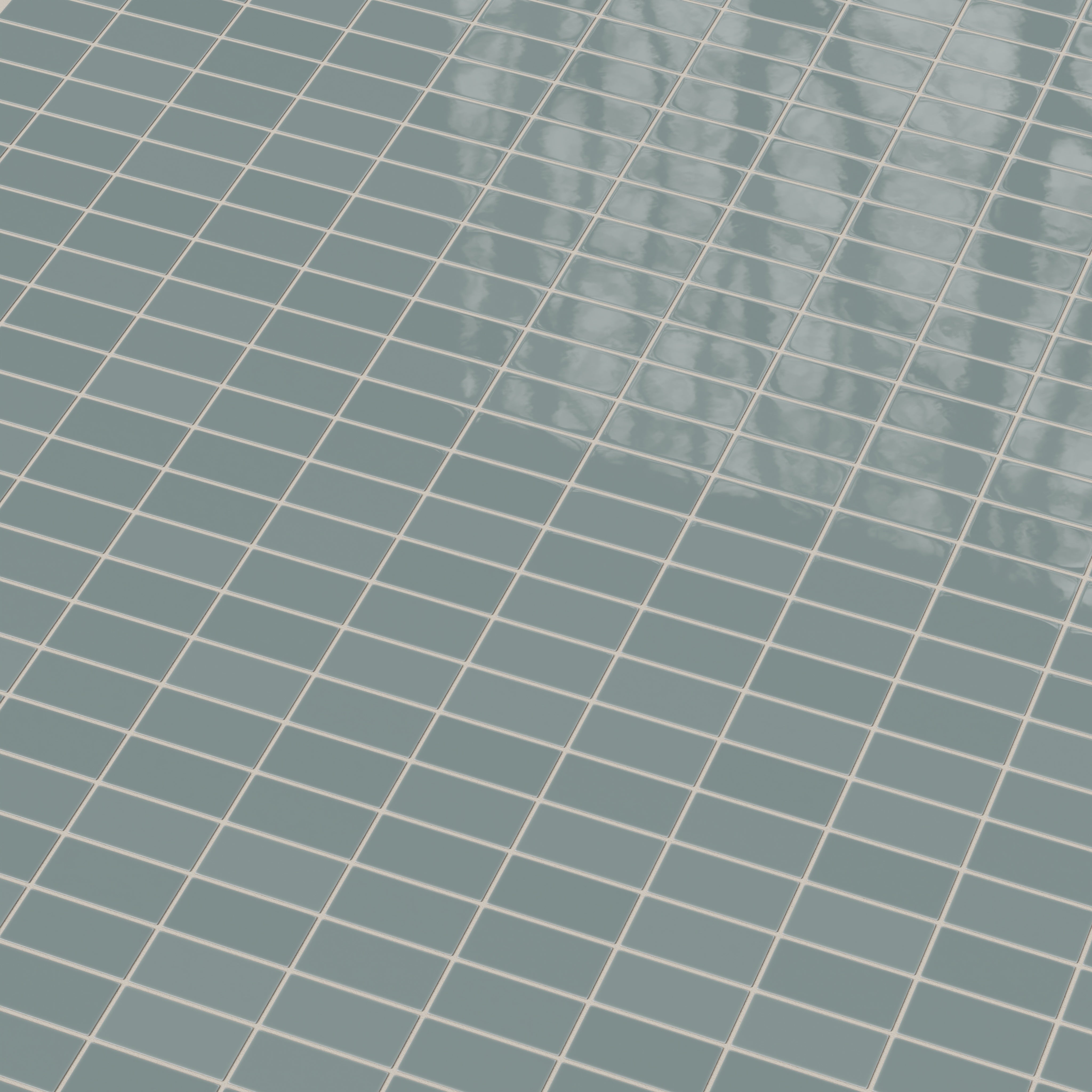 2x4 Straight Set Sheeted Natural Press Ceramic Mosaic Tile in North Fork Gloss