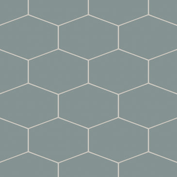 Elongated Hexagon Natural Press Ceramic Tile in North Fork Matte