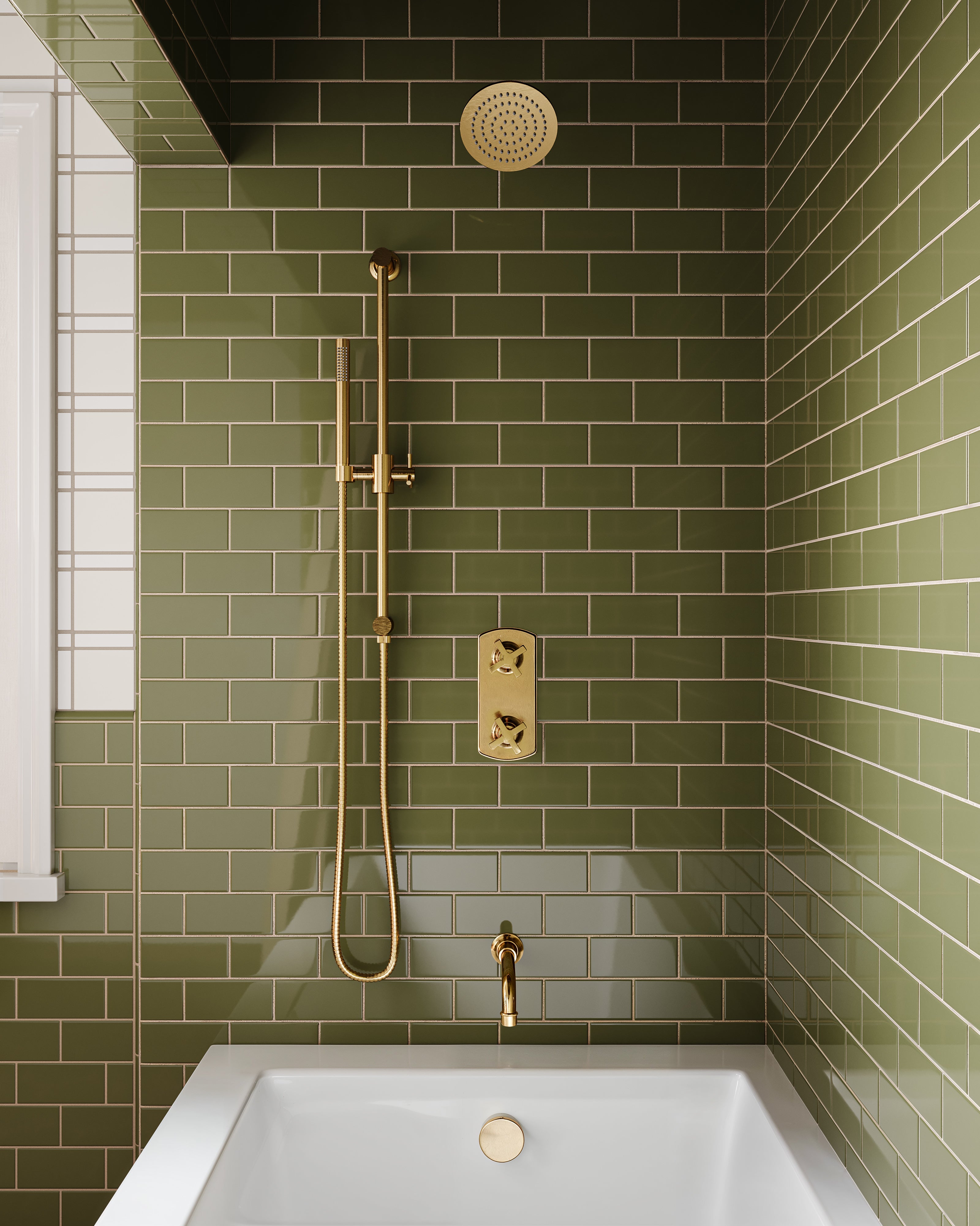 Emerson Positioning Bar Kit - Less Hand Shower in Satin Brass