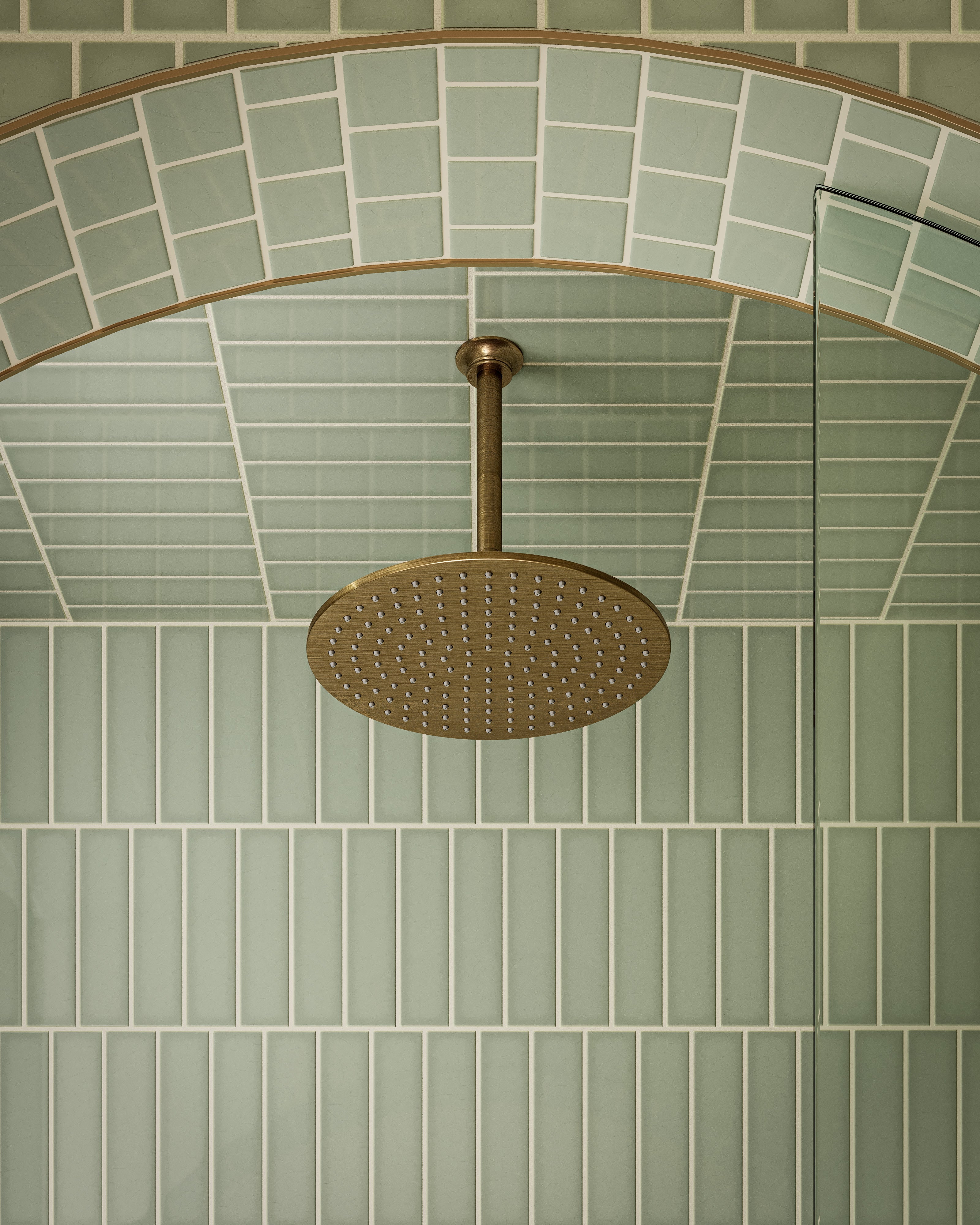 Shower 12" Flat Shower Head in Antique Brass