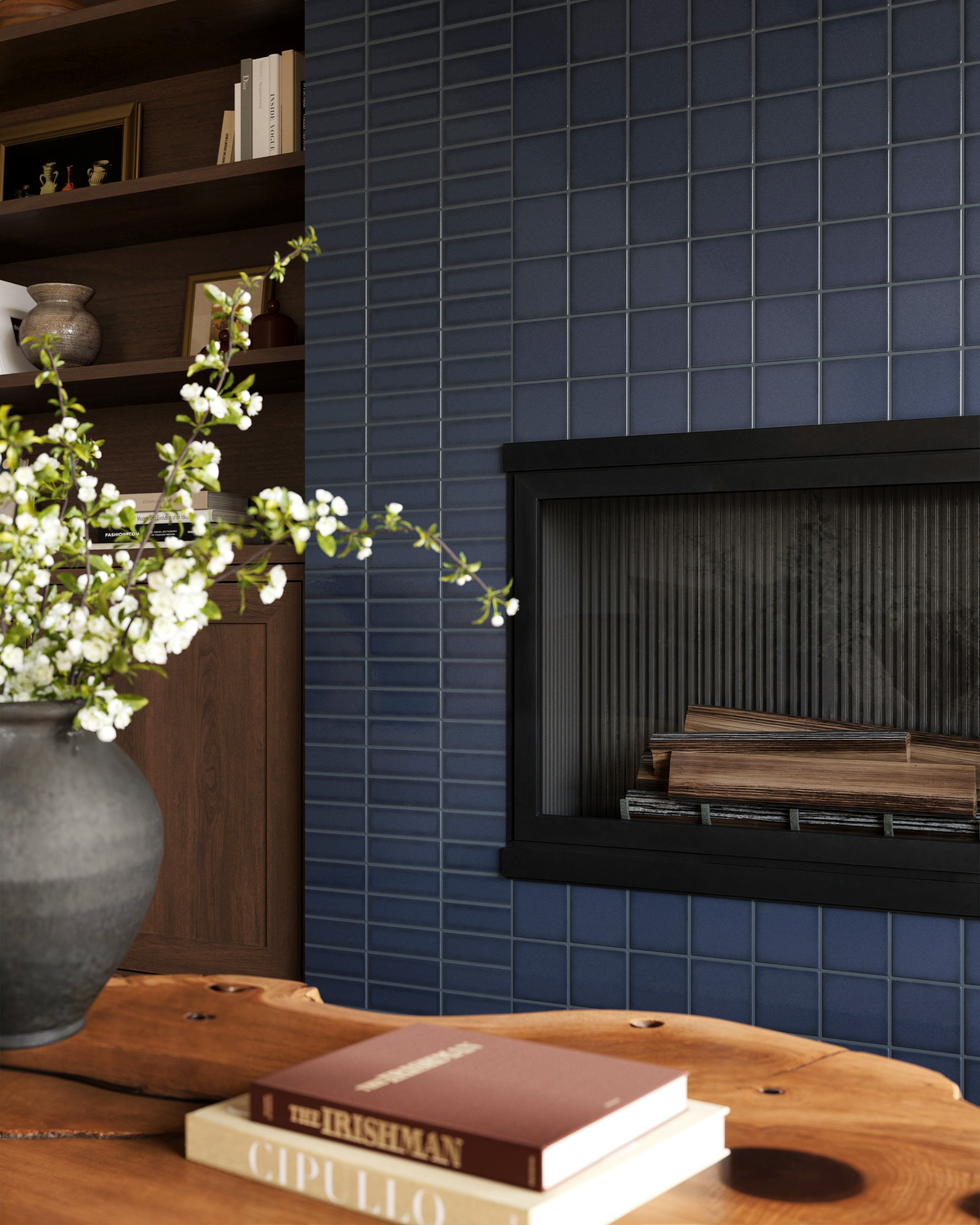 4x4 Original Ceramic Tile in Slate Blue Gloss