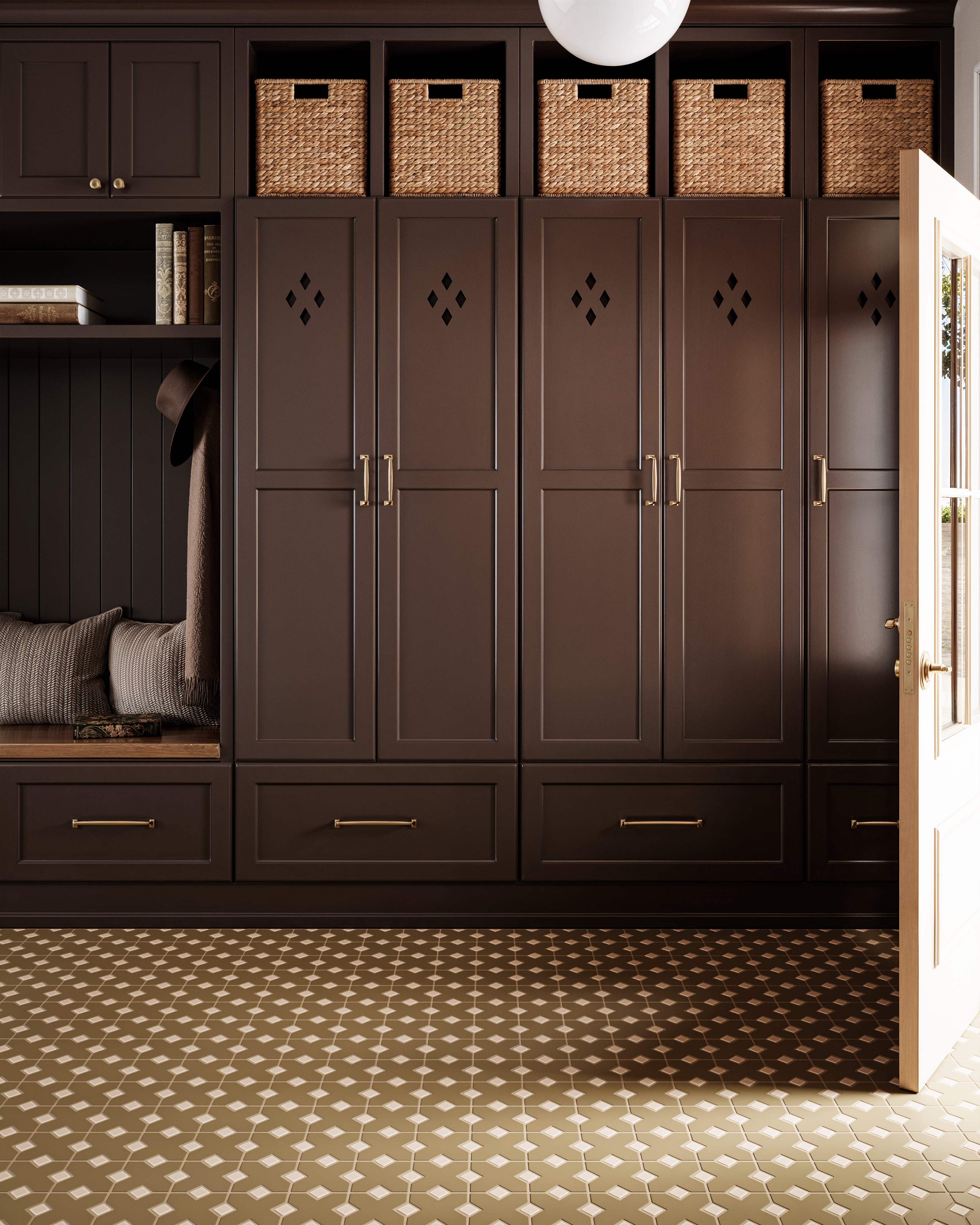 Hacienda Sheeted Original Ceramic Tile in Chaparral Matte & Sweet Pea Matte