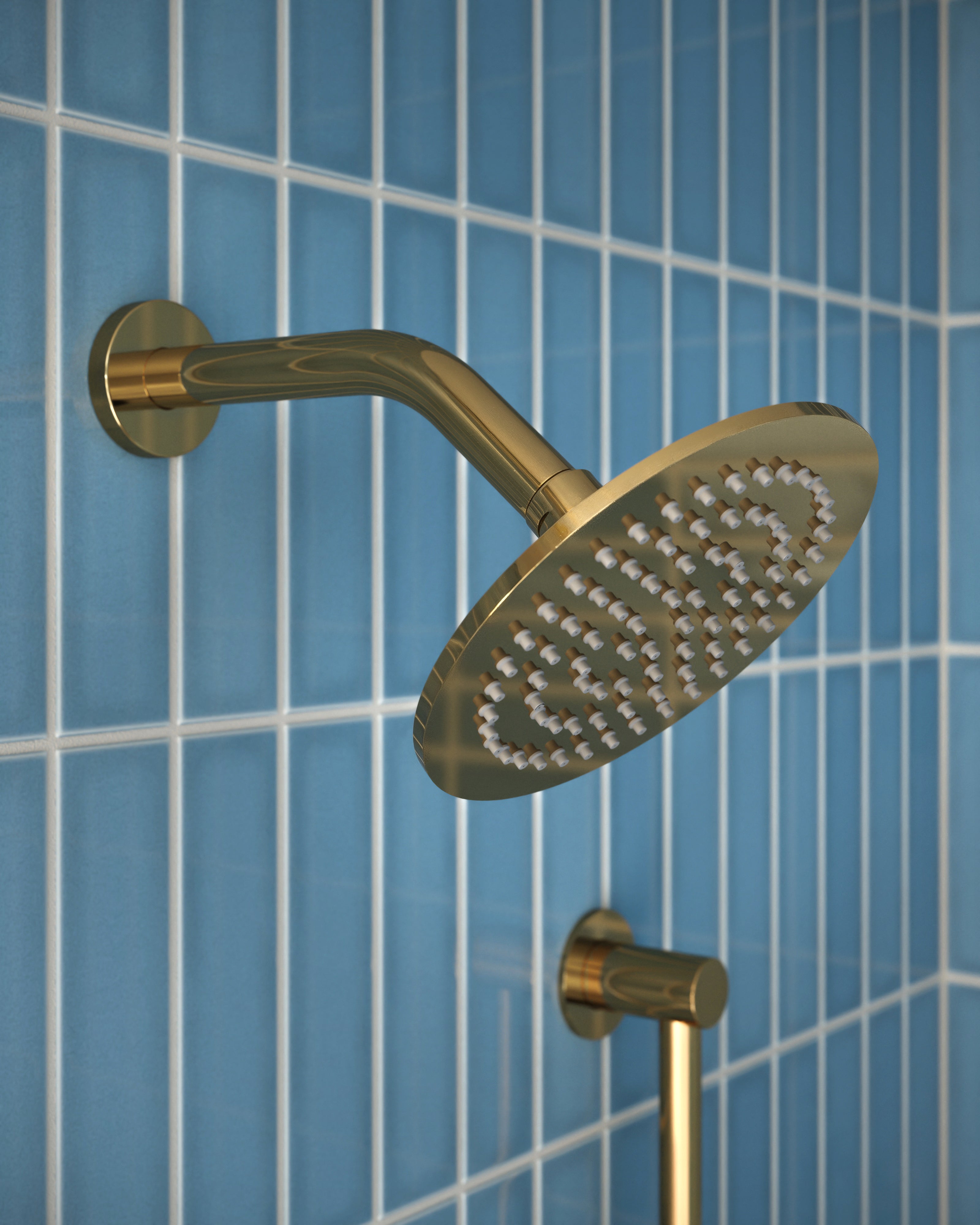 Contour & Foundry 45-Degree 8" Shower Arm with Flange in Polished Brass