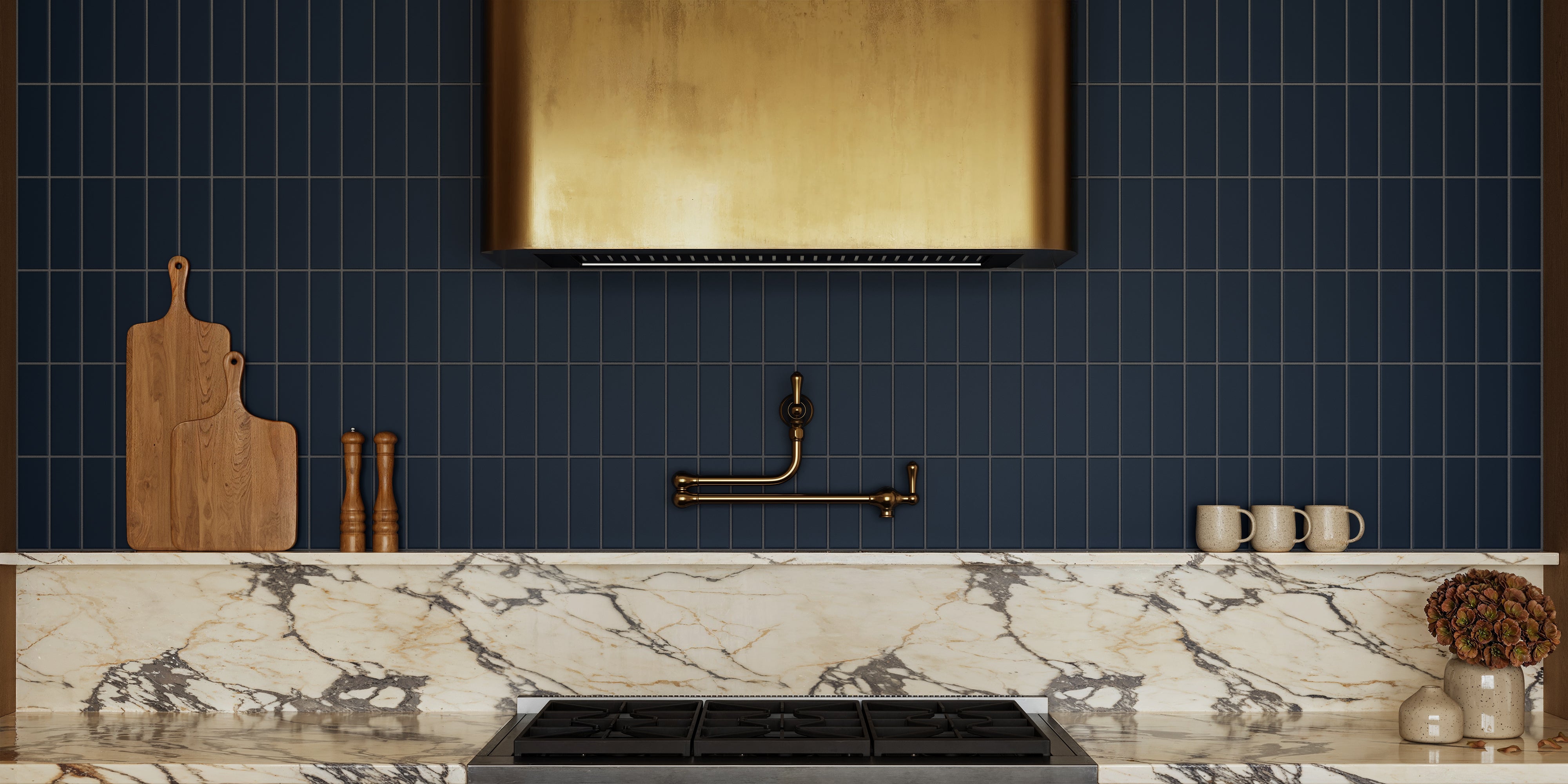 2x6 Original Ceramic Tile in Navy Blue Matte