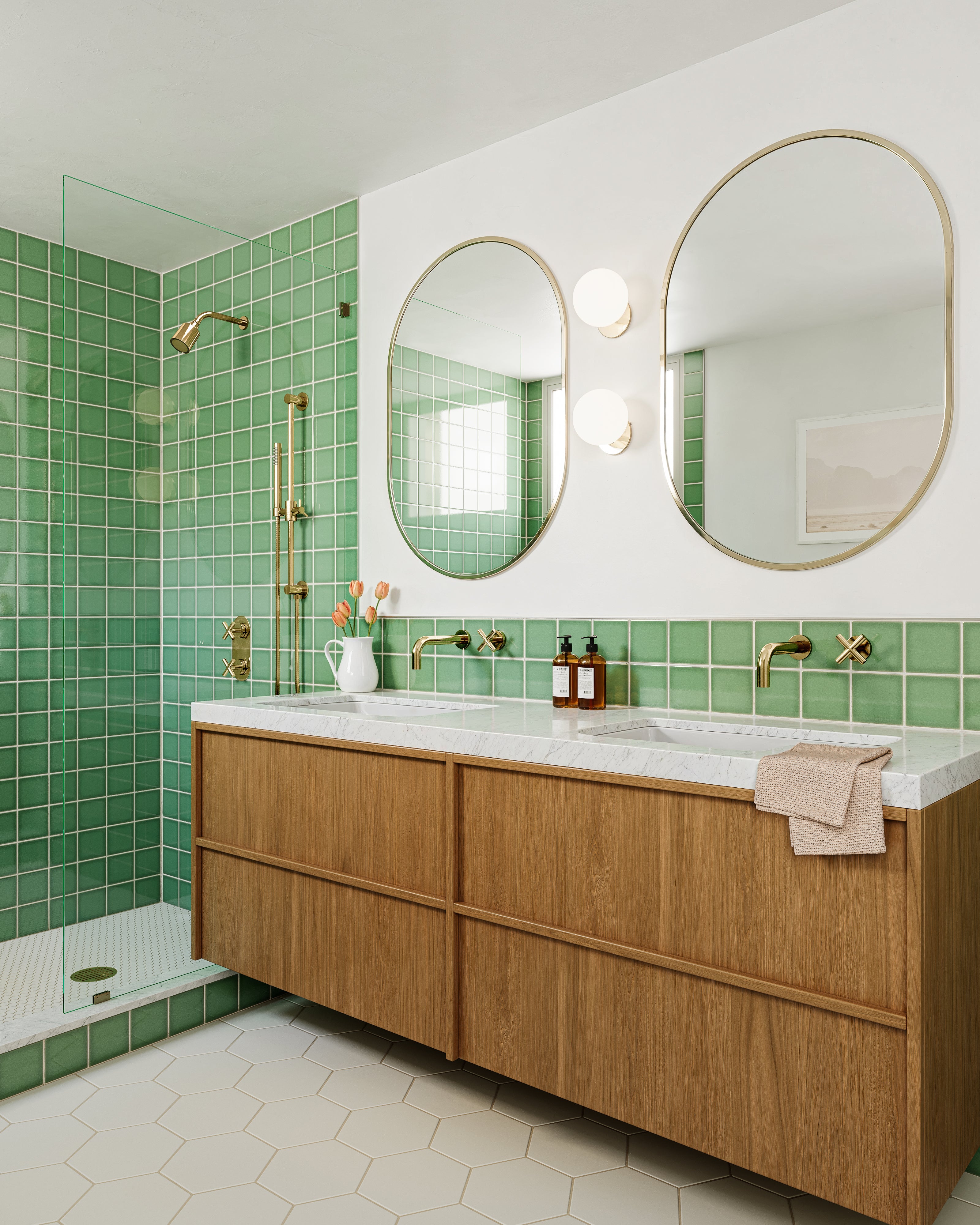 Contour & Foundry 45-Degree 8" Shower Arm with Flange in Satin Brass