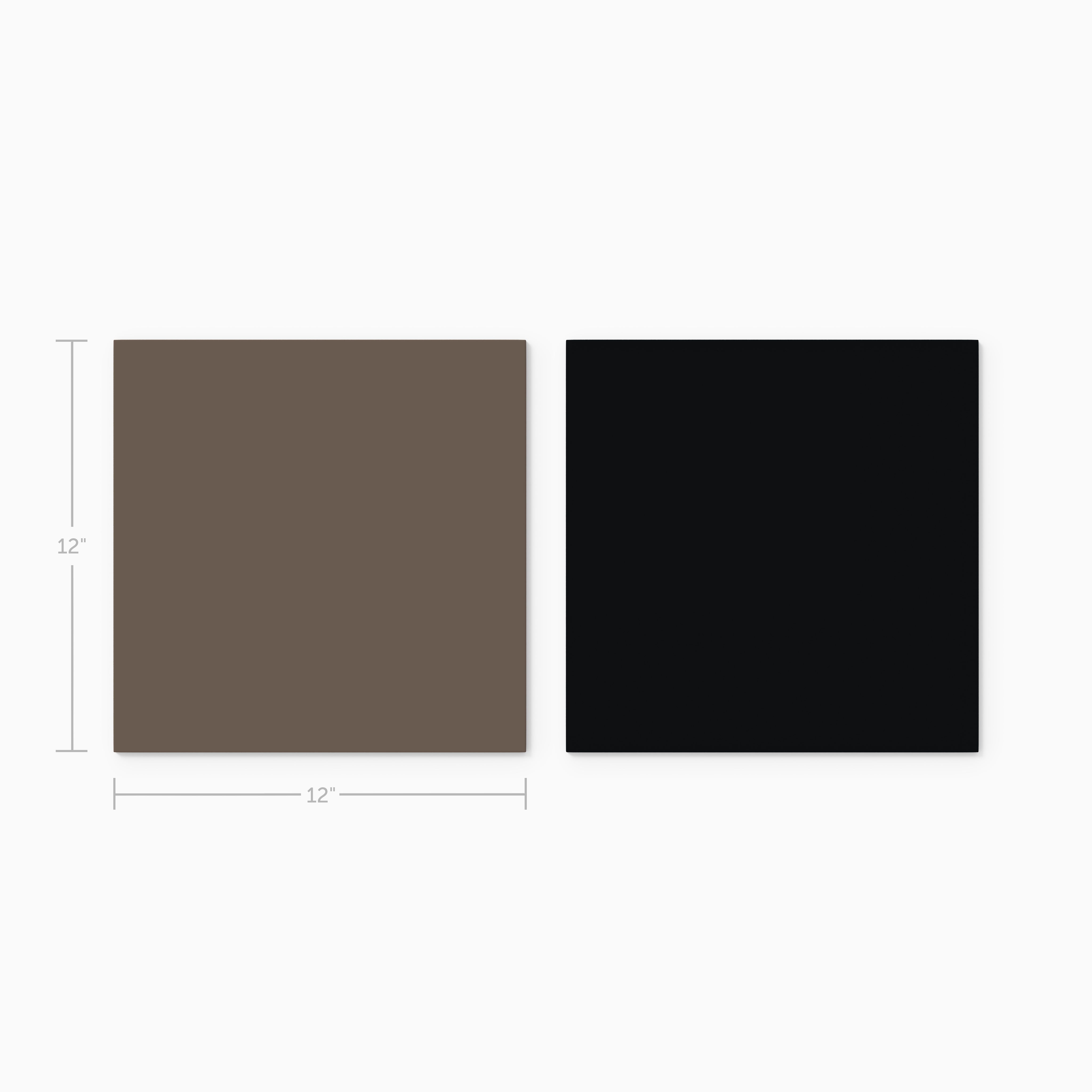 12x12 Natural Press Ceramic Tile in Otter and Bone Black Matte