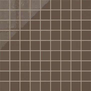 3x3 Straight Set Sheeted Natural Press Ceramic Mosaic Tile in Otter Gloss