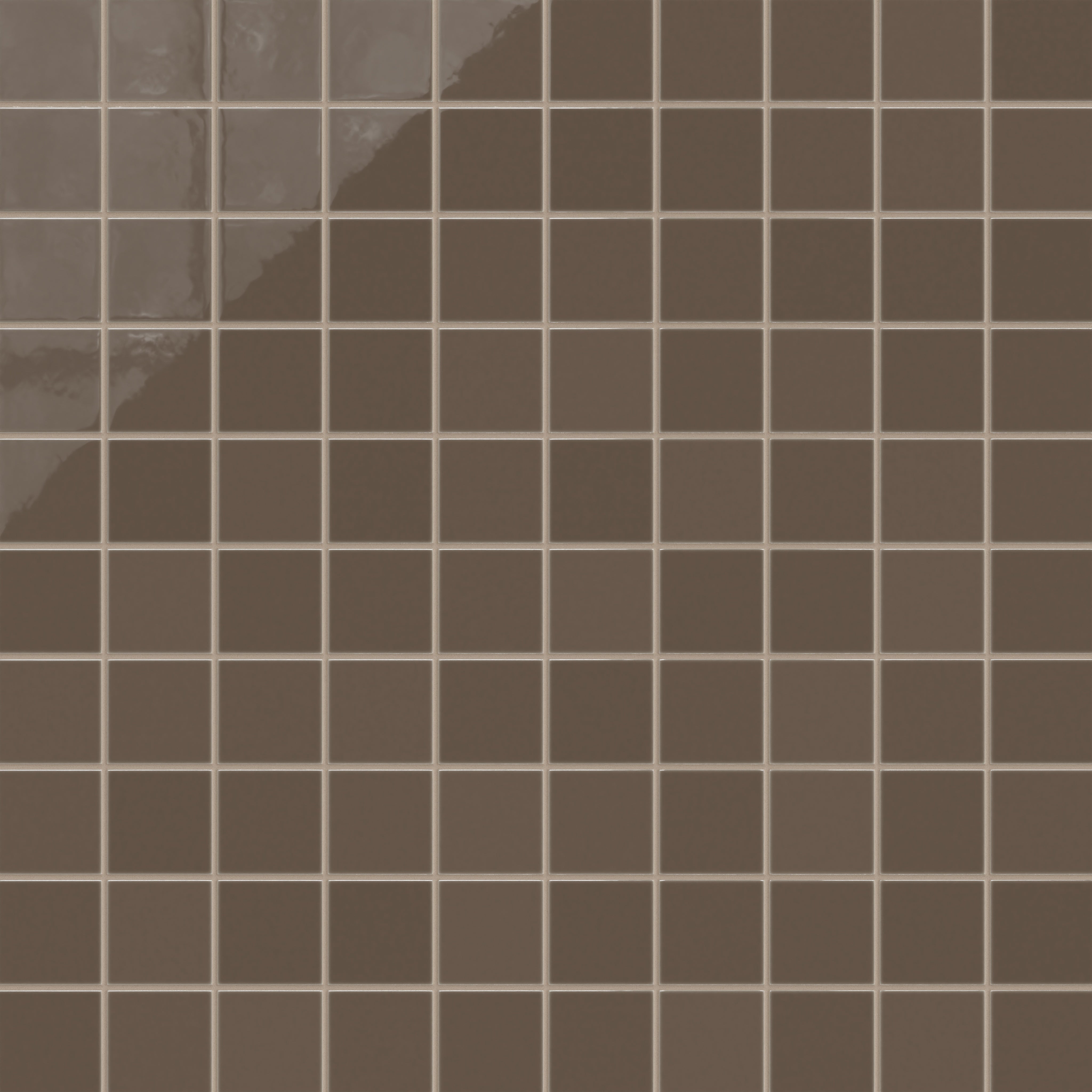 3x3 Straight Set Sheeted Natural Press Ceramic Mosaic Tile in Otter Gloss