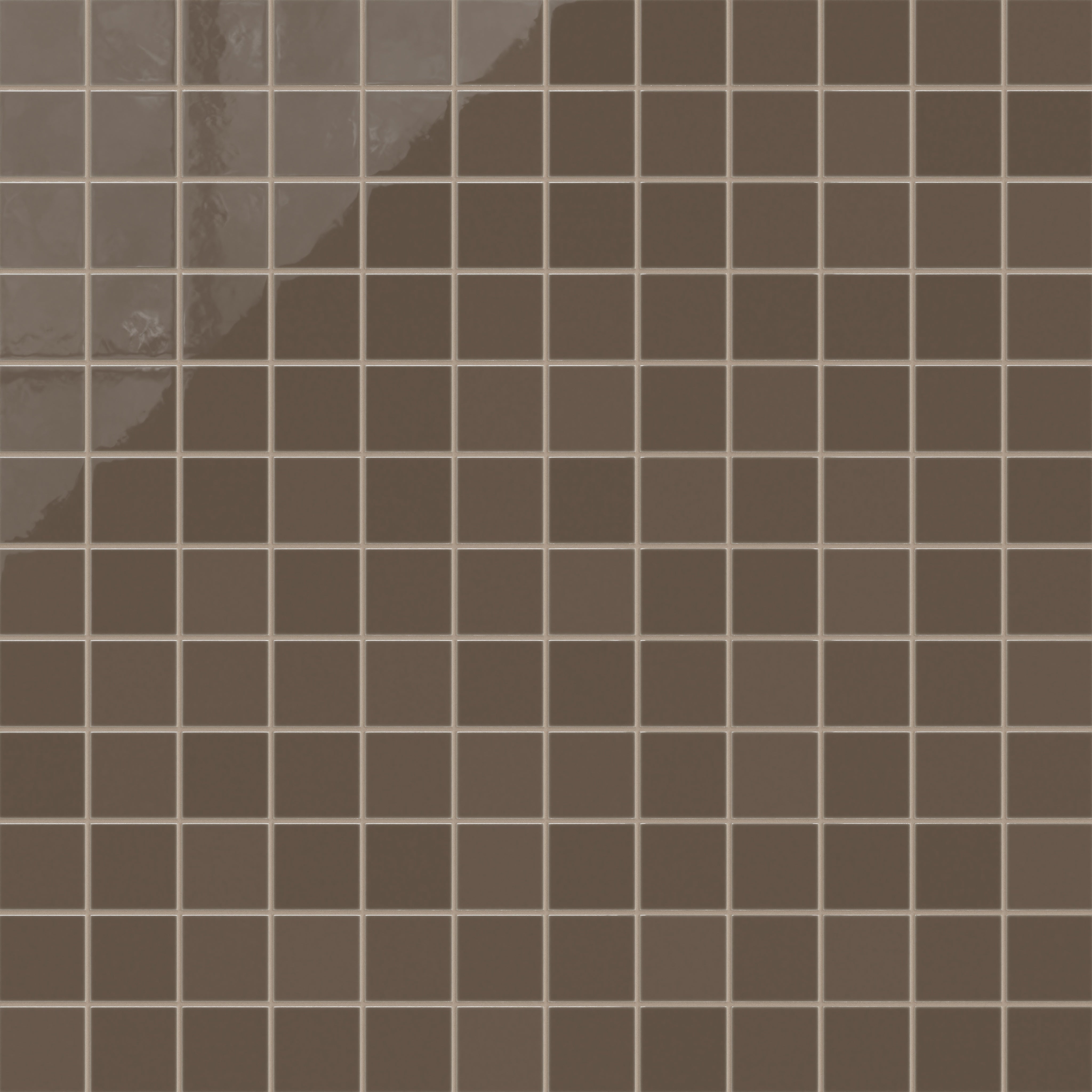 3x3 Straight Set Sheeted Natural Press Ceramic Mosaic Tile in Otter Gloss
