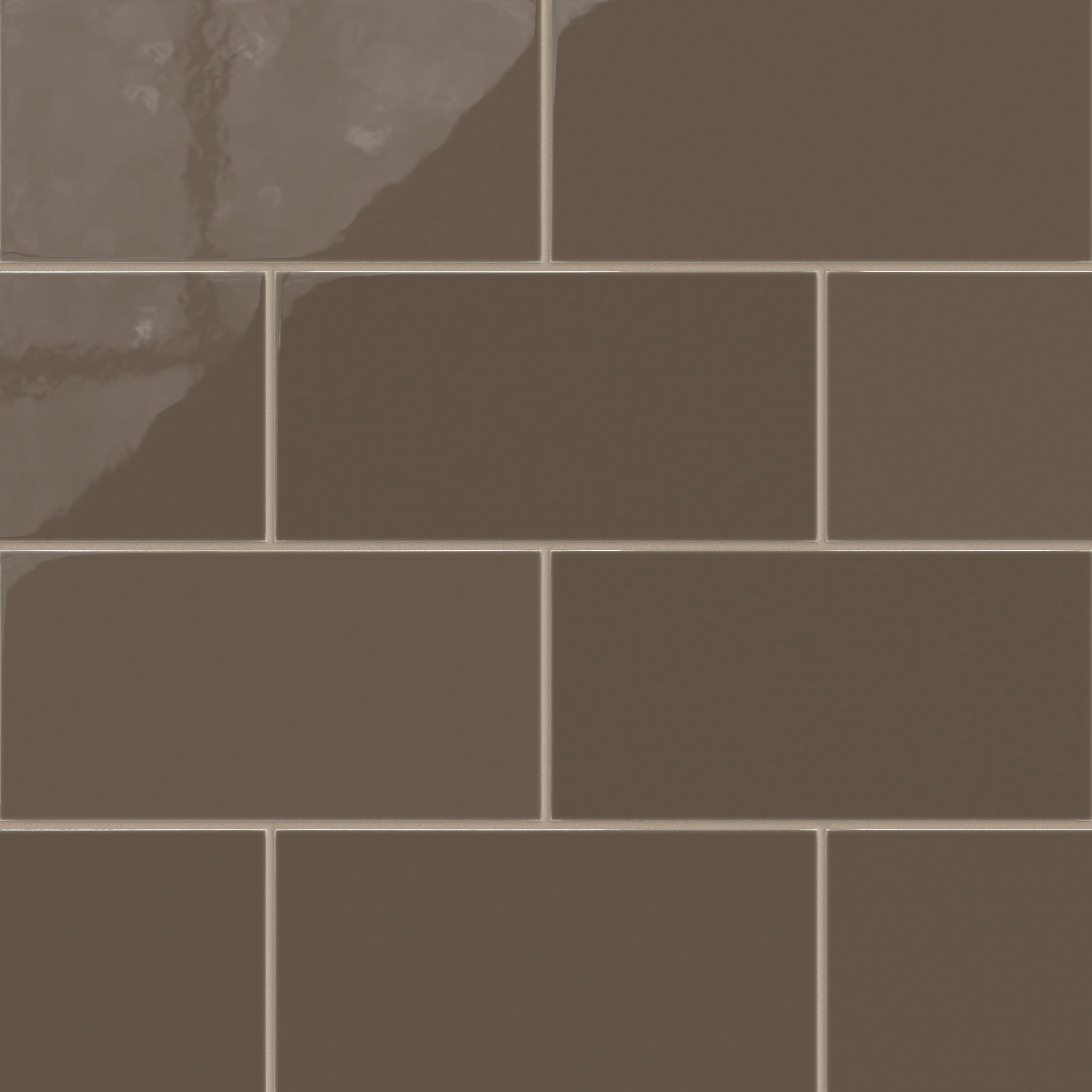 6x12 Natural Press Ceramic Tile in Otter Gloss