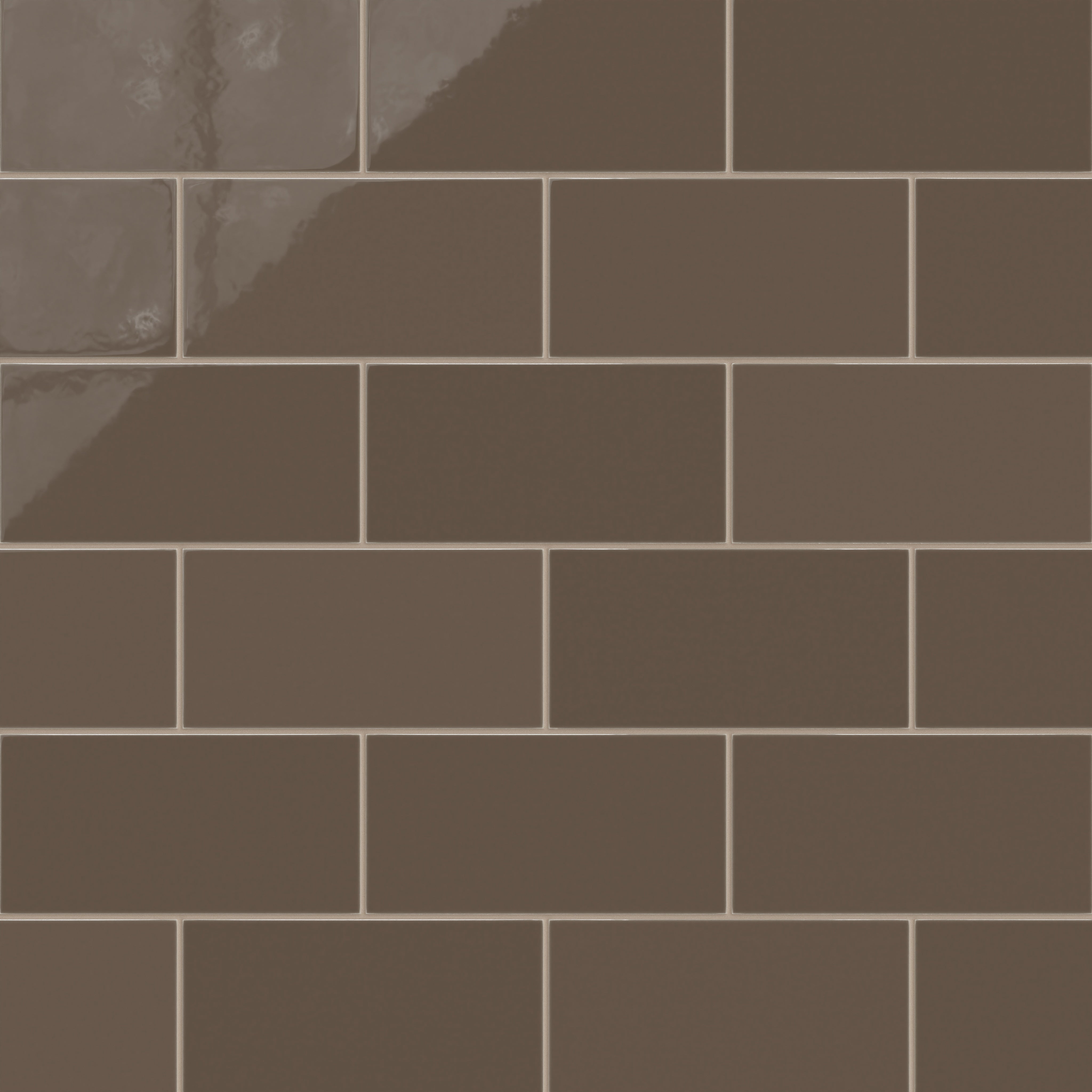 6x12 Natural Press Ceramic Tile in Otter Gloss
