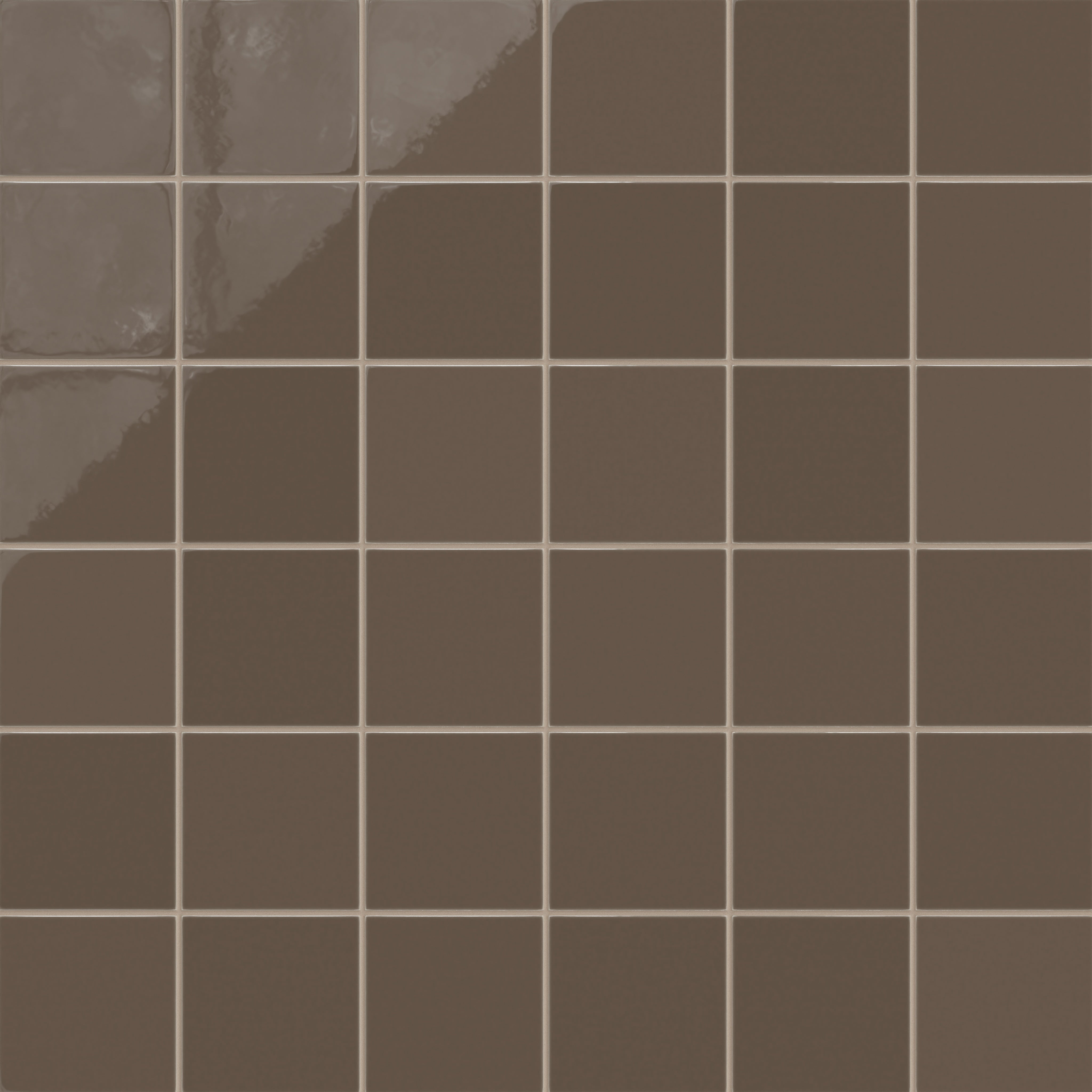 6x6 Natural Press Ceramic Tile in Otter Gloss