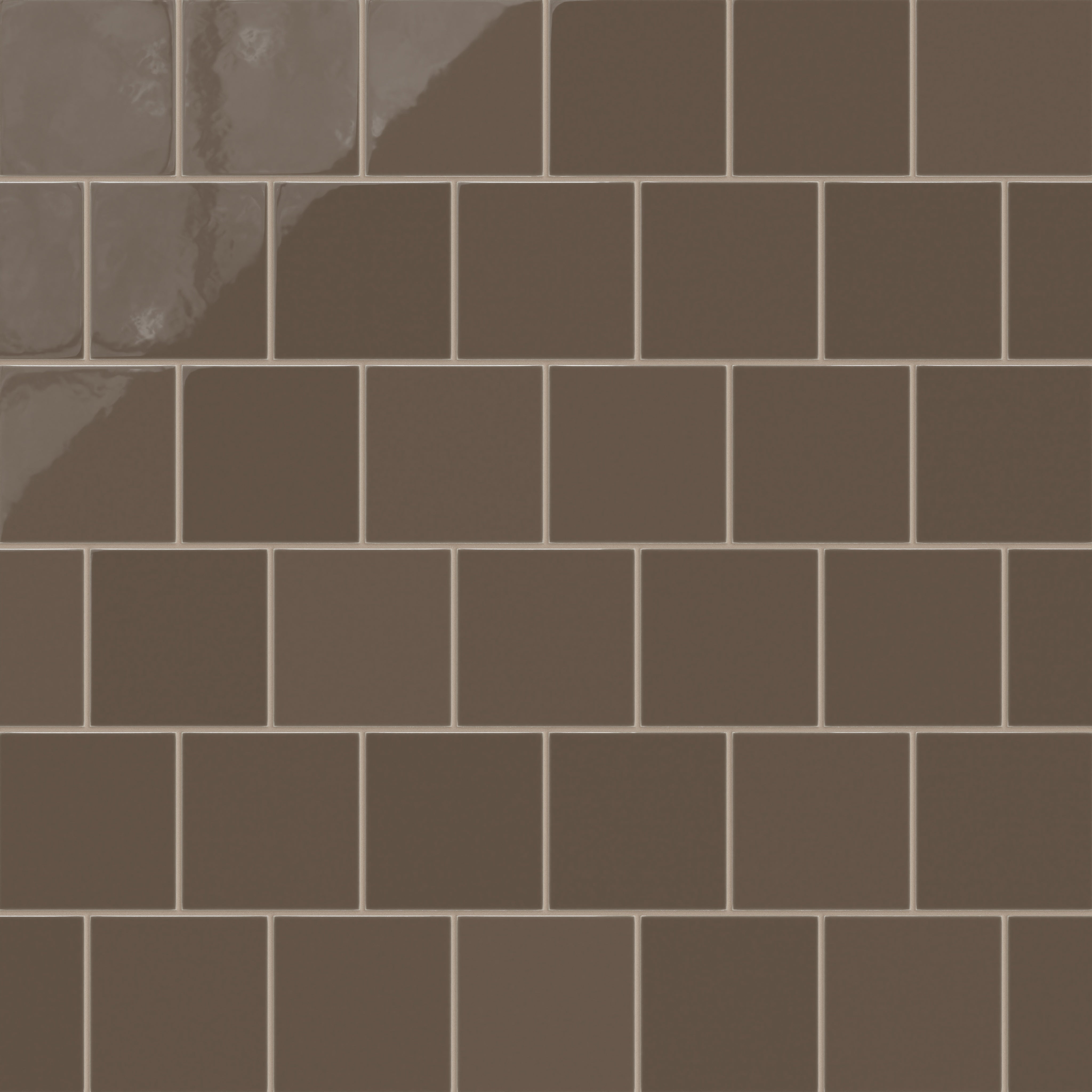 6x6 Natural Press Ceramic Tile in Otter Gloss