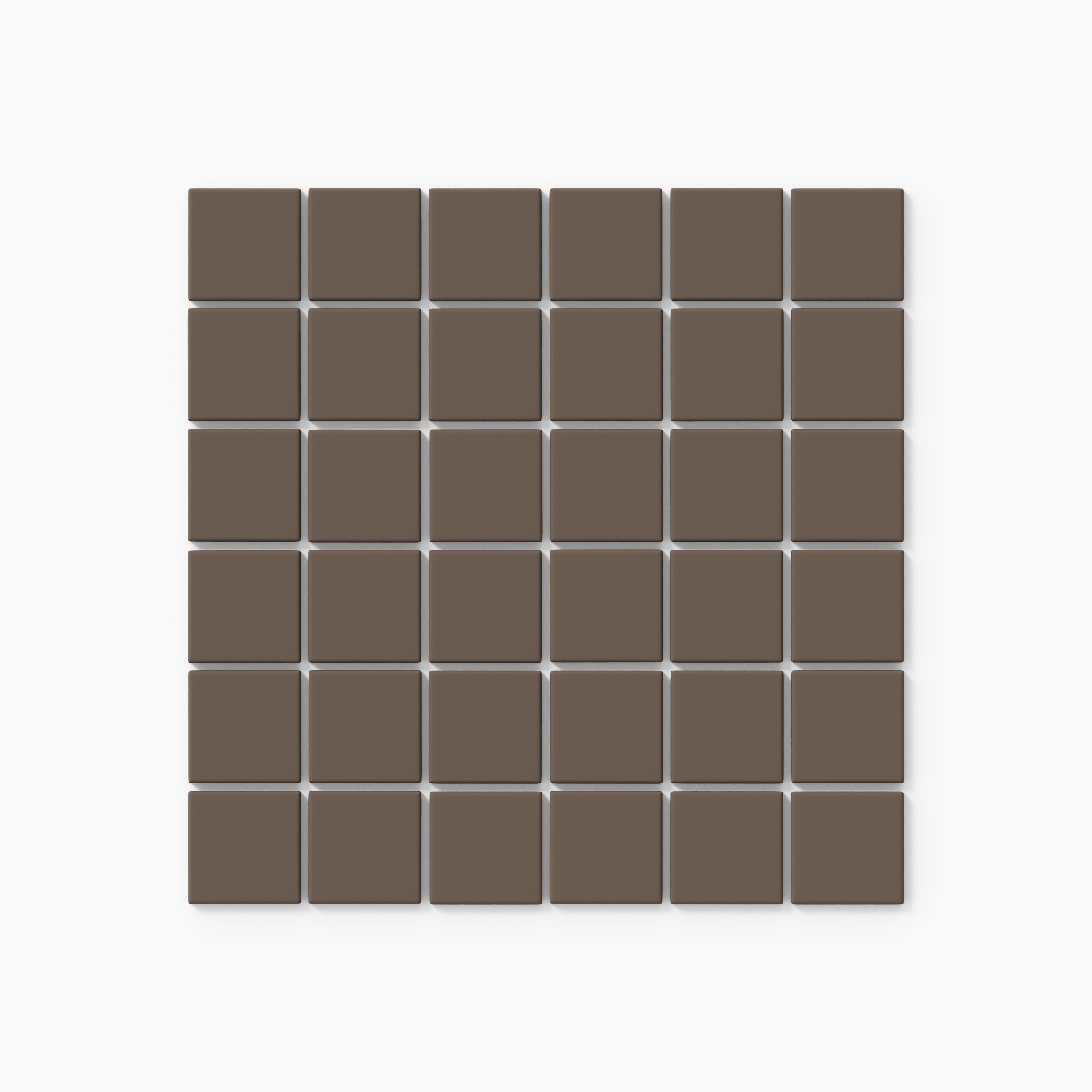 2x2 Straight Set Sheeted Natural Press Ceramic Mosaic Tile in Otter Matte