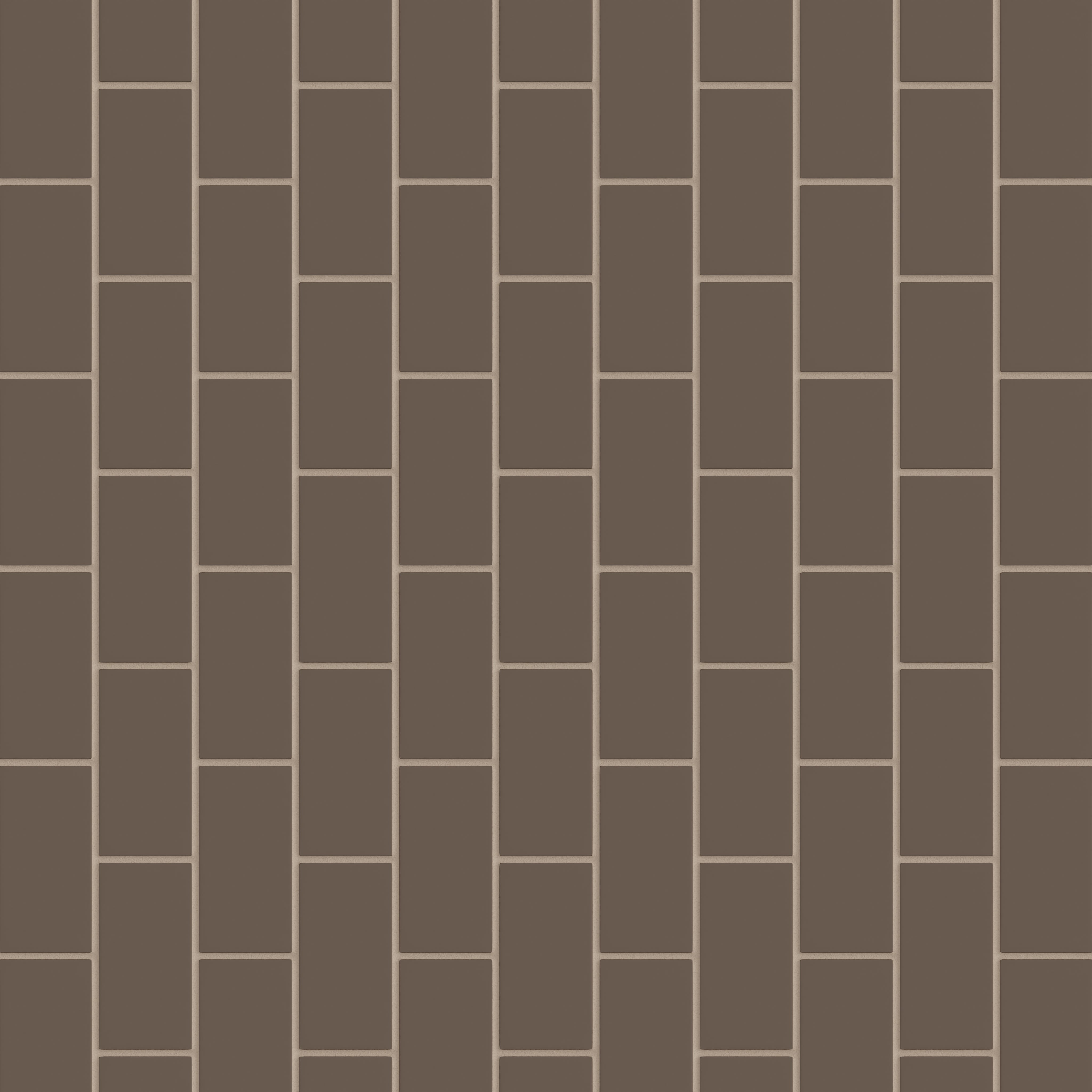 2x4 Half Offset Sheeted Natural Press Ceramic Mosaic Tile in Otter Matte