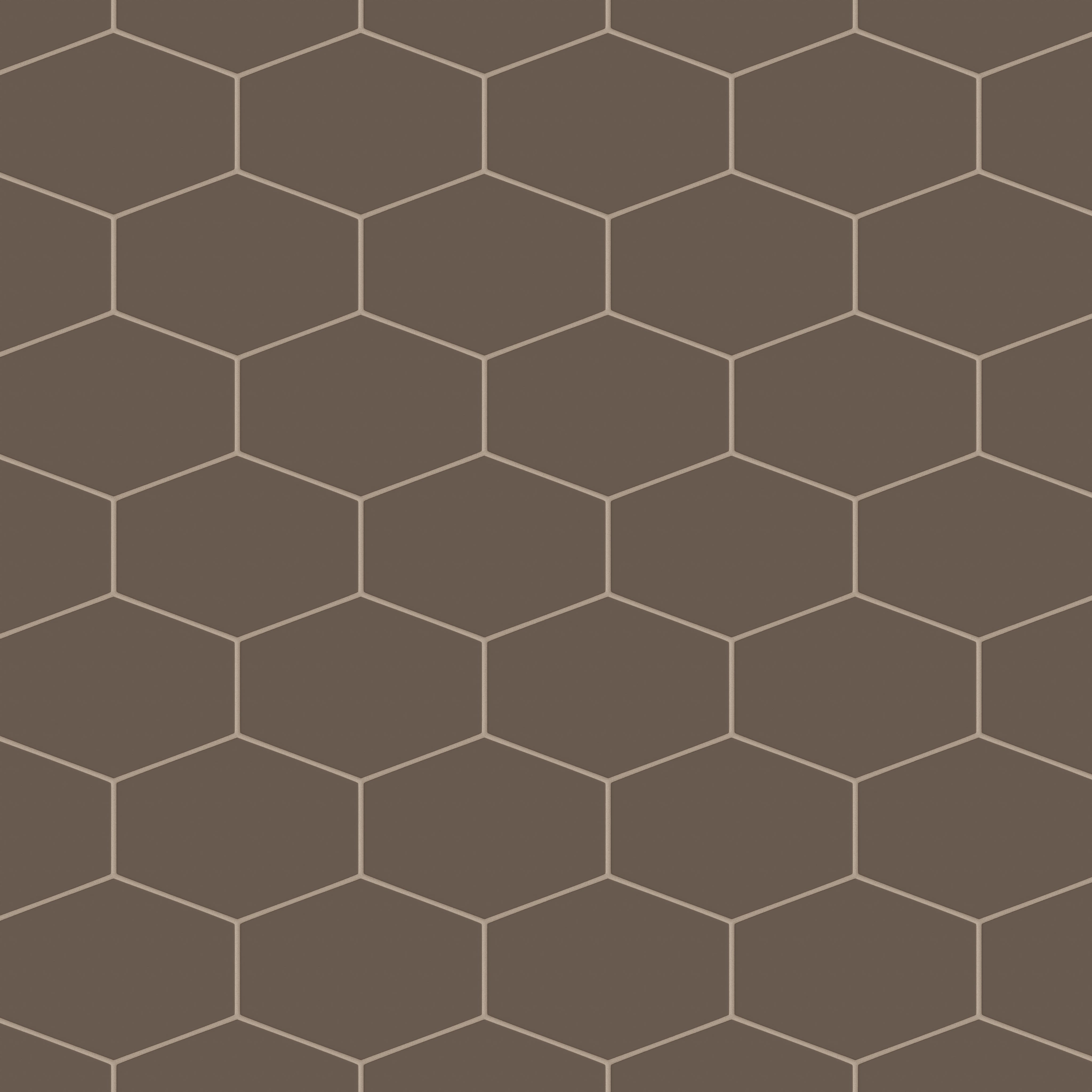 Elongated Hexagon Natural Press Ceramic Tile in Otter Matte