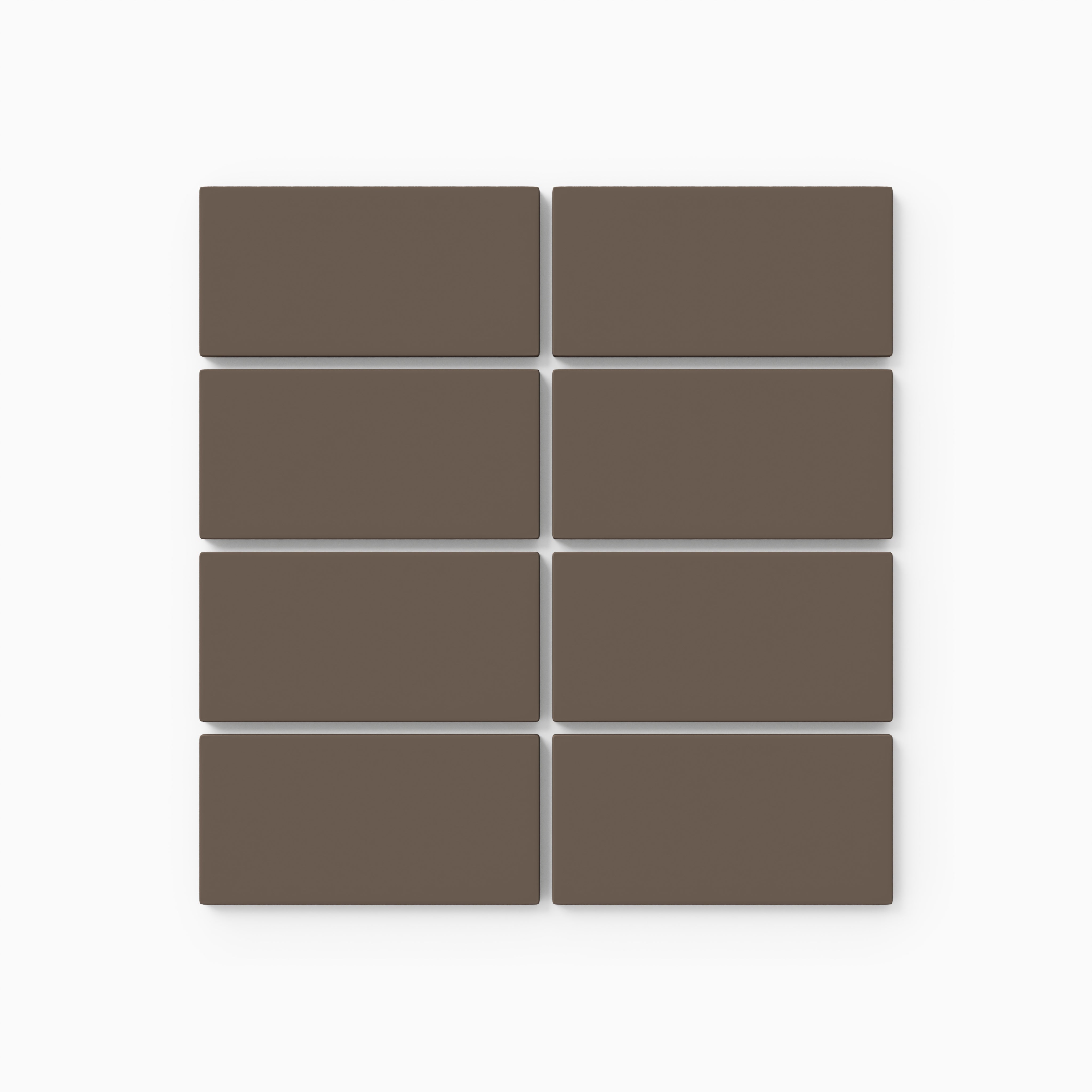2x4 Straight Set Sheeted Natural Press Ceramic Mosaic Tile in Otter Matte