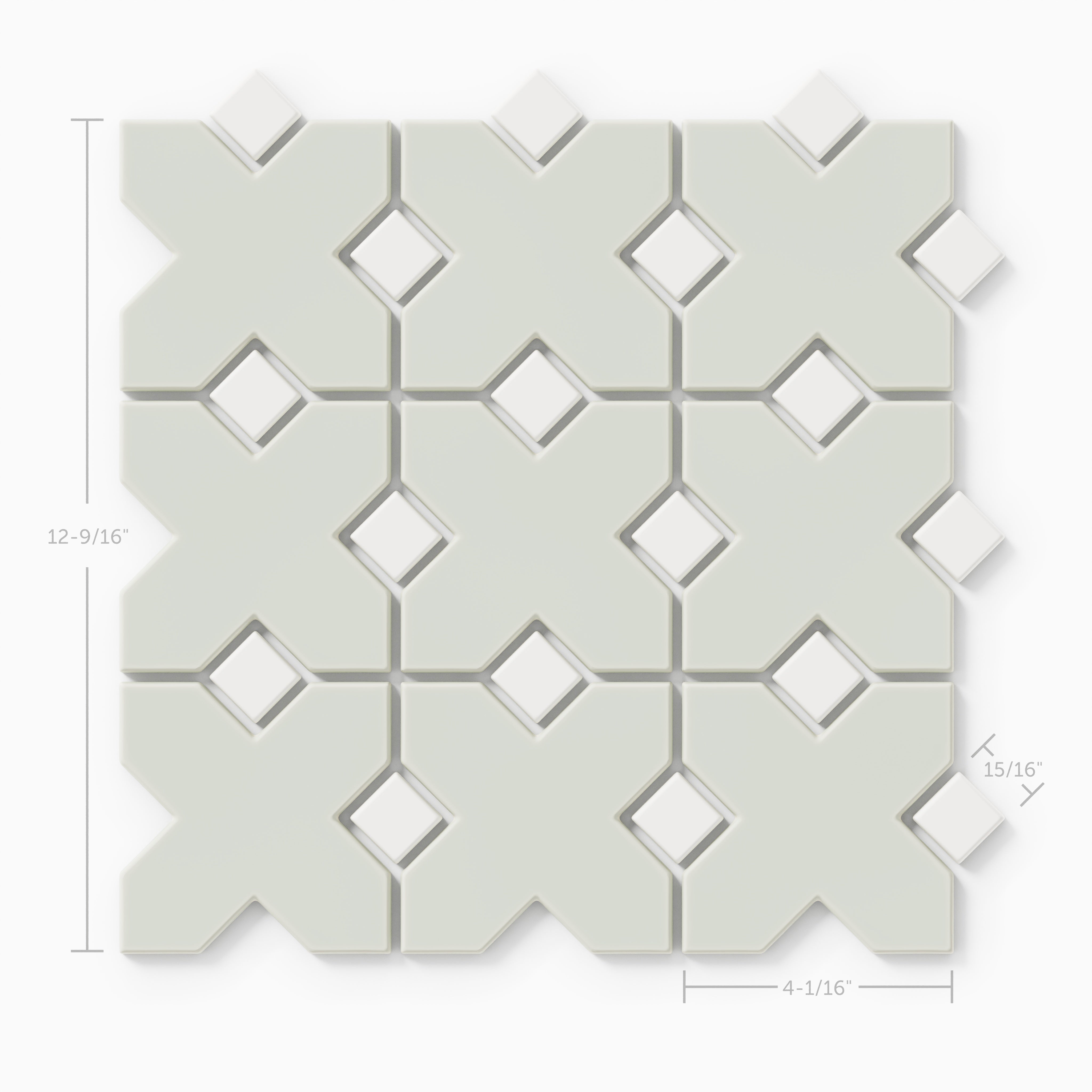 Hacienda Sheeted Original Ceramic Tile in Overcast Matte & Calcite Matte