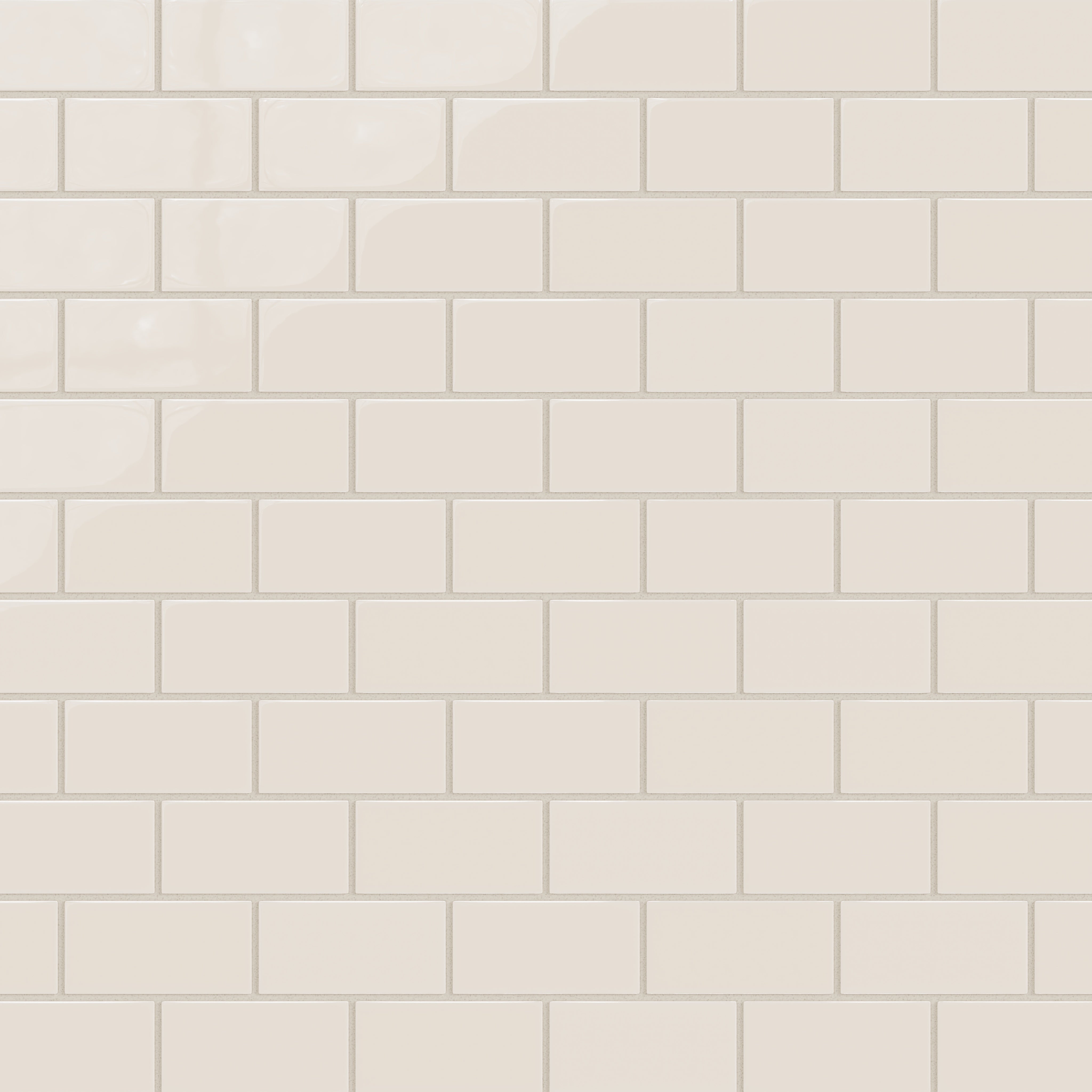 2x4 Half Offset Sheeted Natural Press Ceramic Mosaic Tile in Pearl Gloss