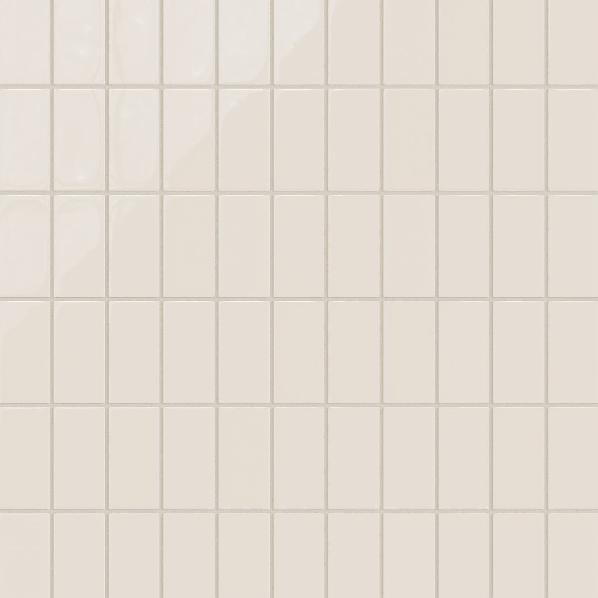 2x4 Straight Set Sheeted Natural Press Ceramic Mosaic Tile in Pearl Gloss