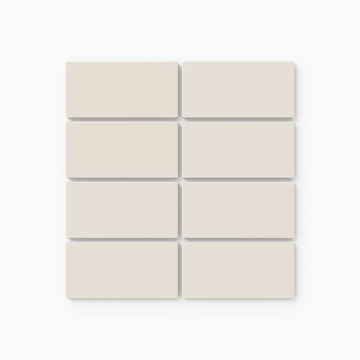 2x4 Straight Set Sheeted Natural Press Ceramic Mosaic Tile in Pearl Gloss