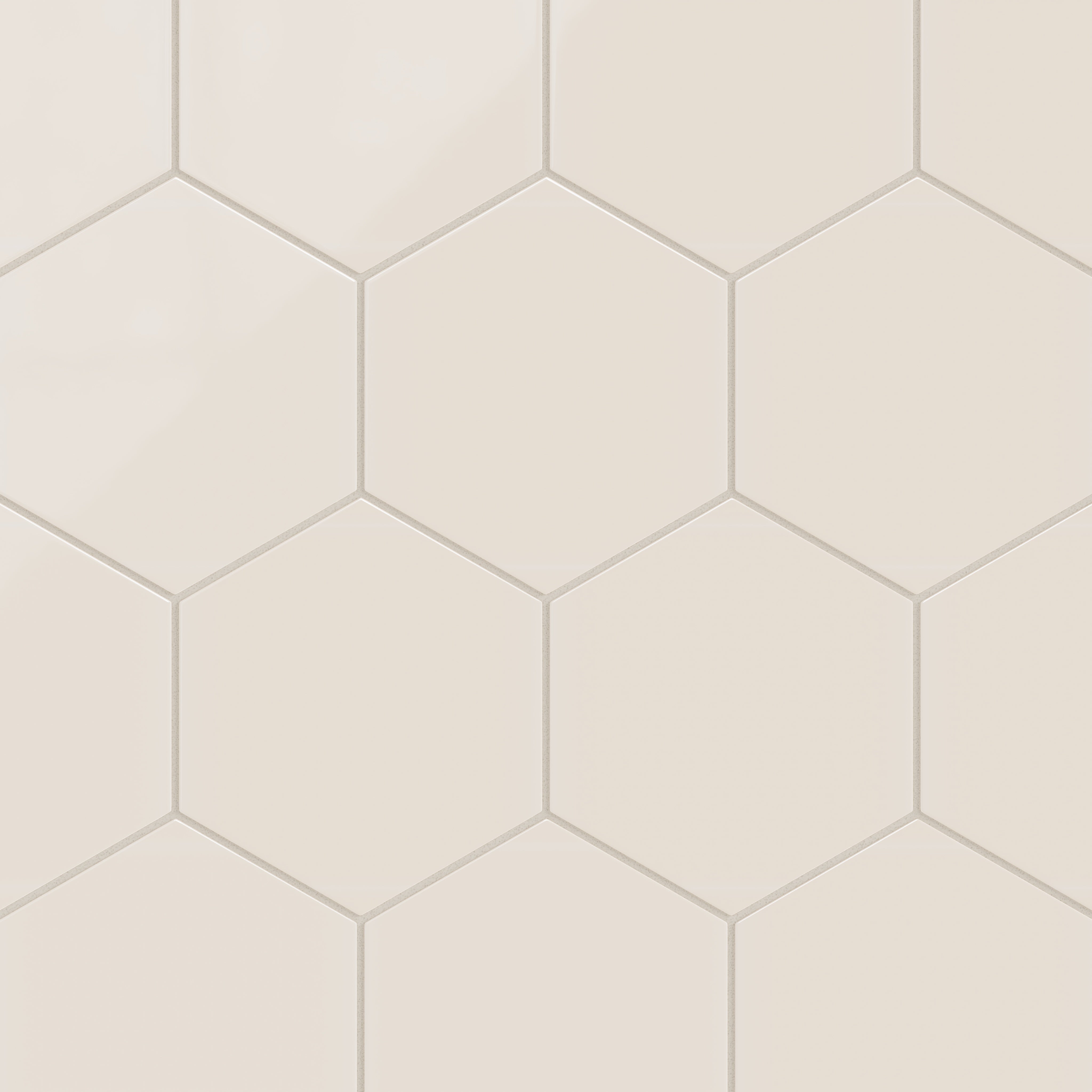 8" Hexagon Natural Press Ceramic Tile in Pearl Gloss