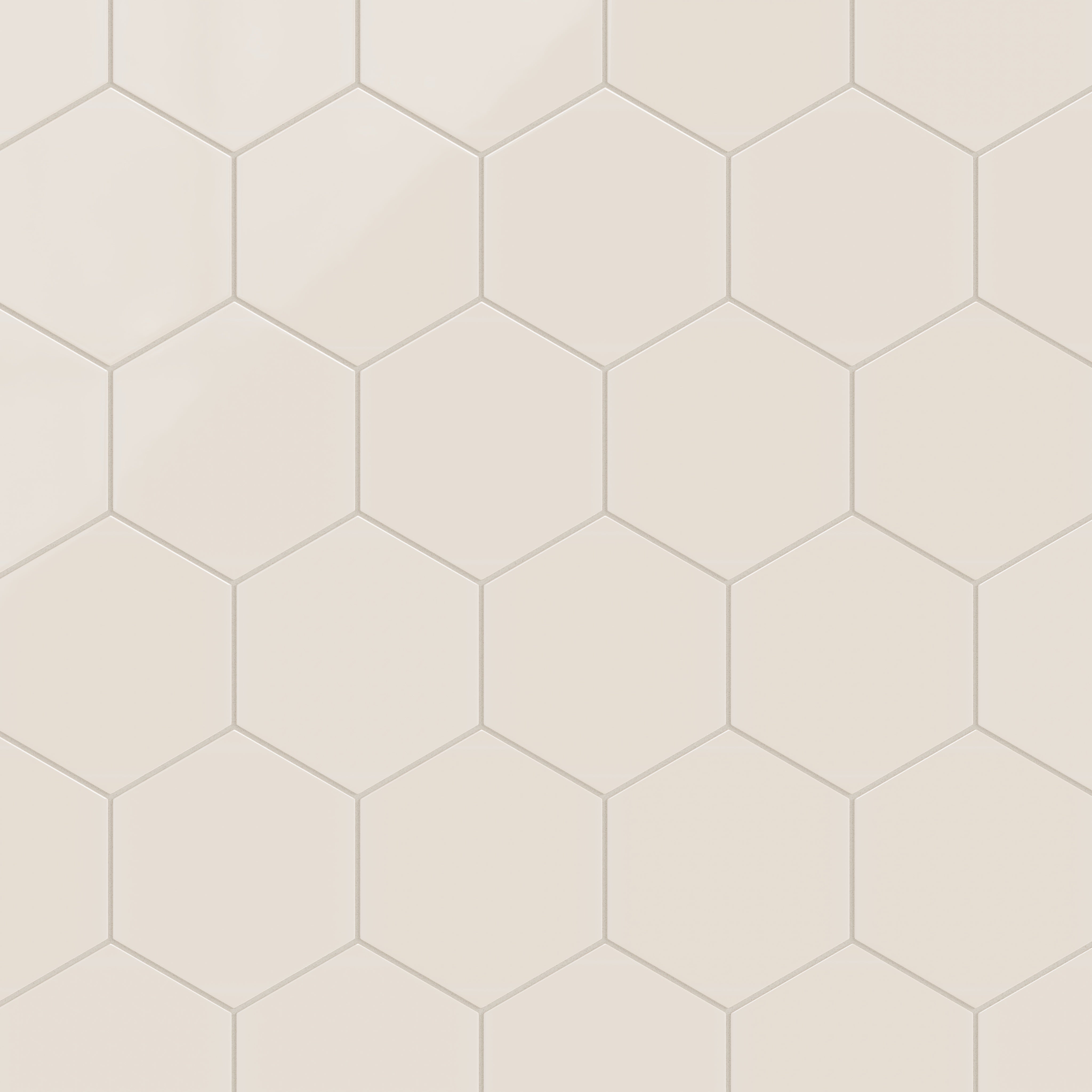 8" Hexagon Natural Press Ceramic Tile in Pearl Gloss