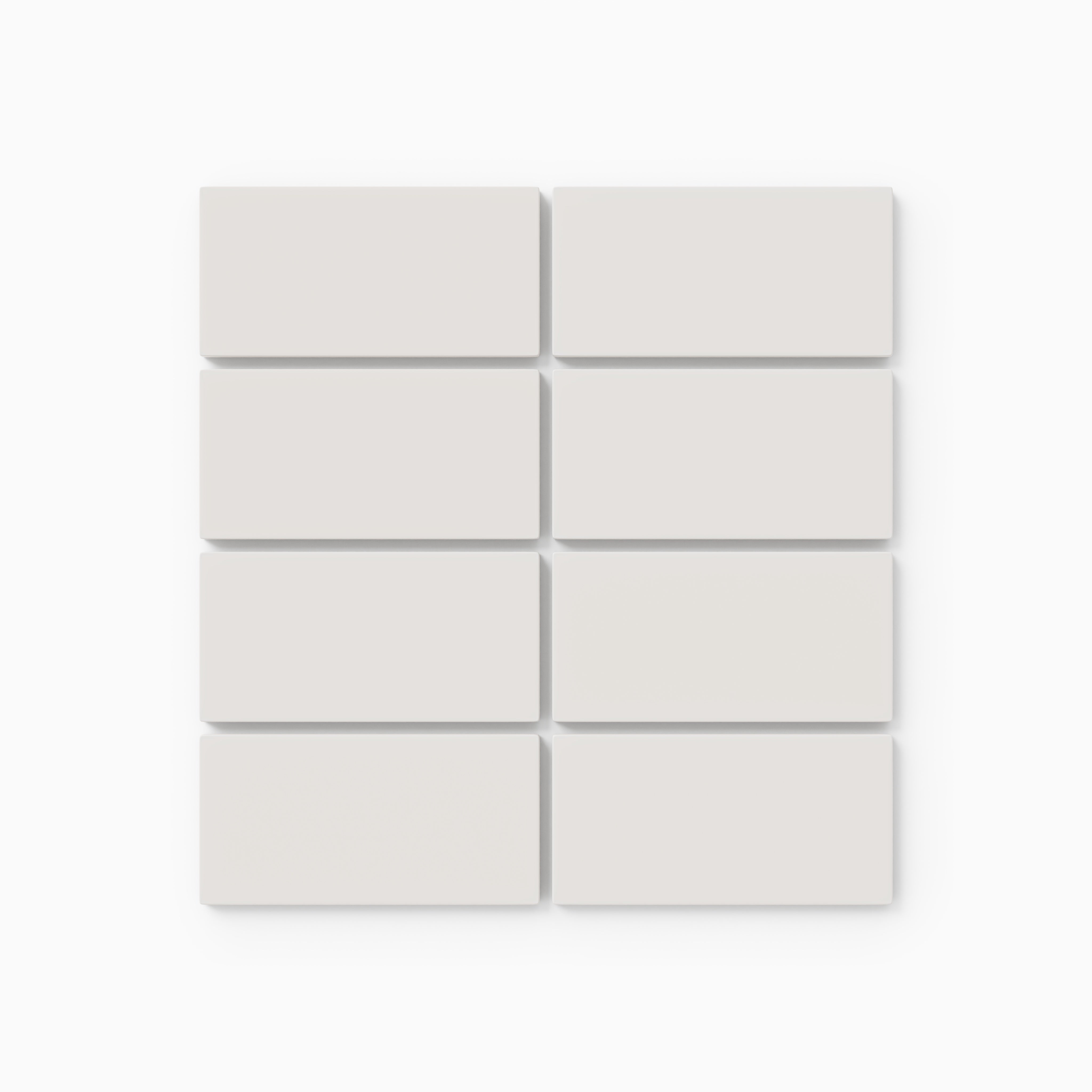 2x4 Straight Set Sheeted Natural Press Ceramic Mosaic Tile in Pearl Matte