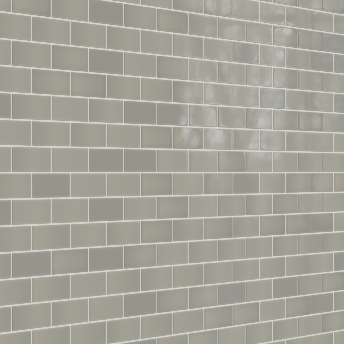 2x4 Half Offset Sheeted Natural Press Ceramic Mosaic Tile in Puget Sound Gloss