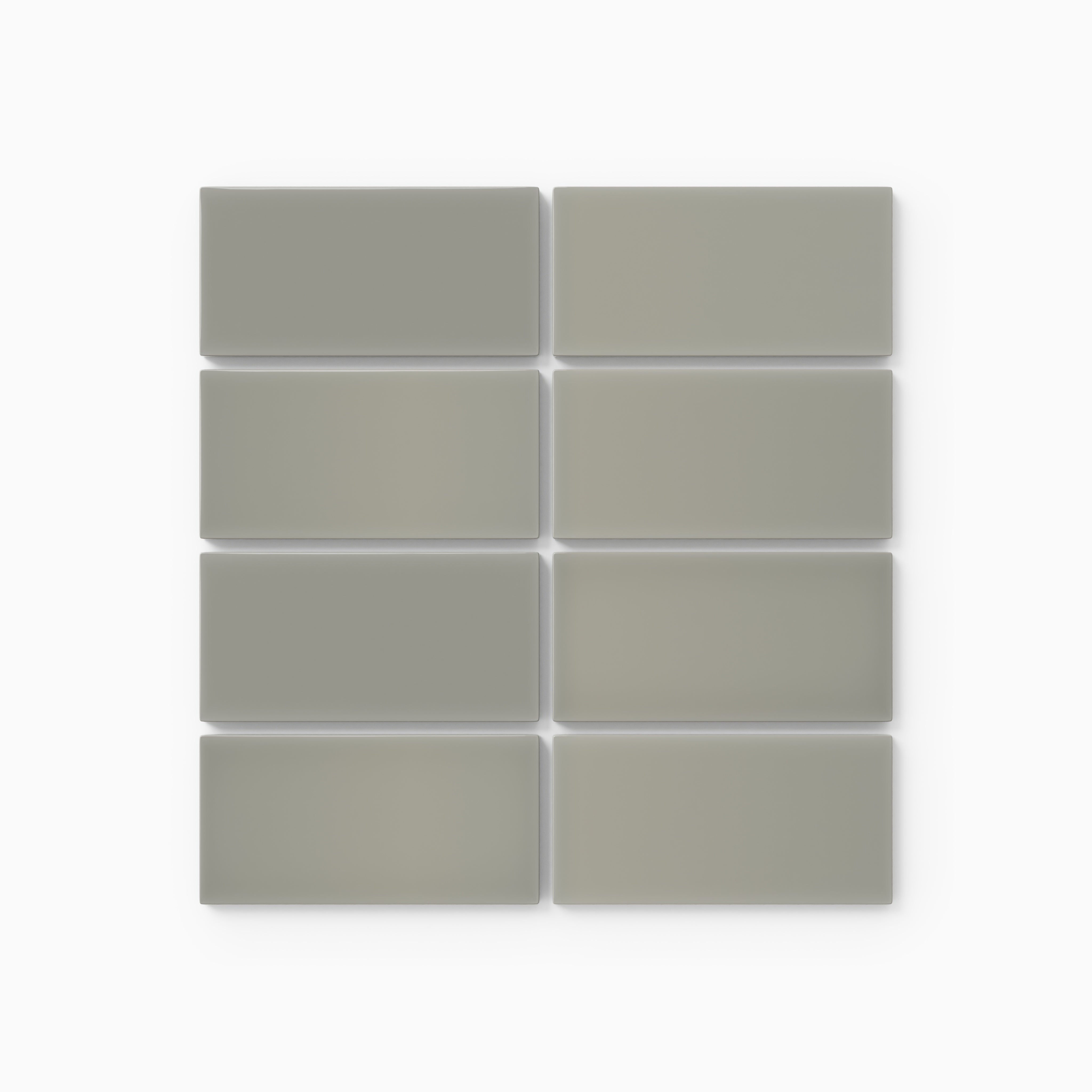 2x4 Straight Set Sheeted Natural Press Ceramic Mosaic Tile in Puget Sound Gloss