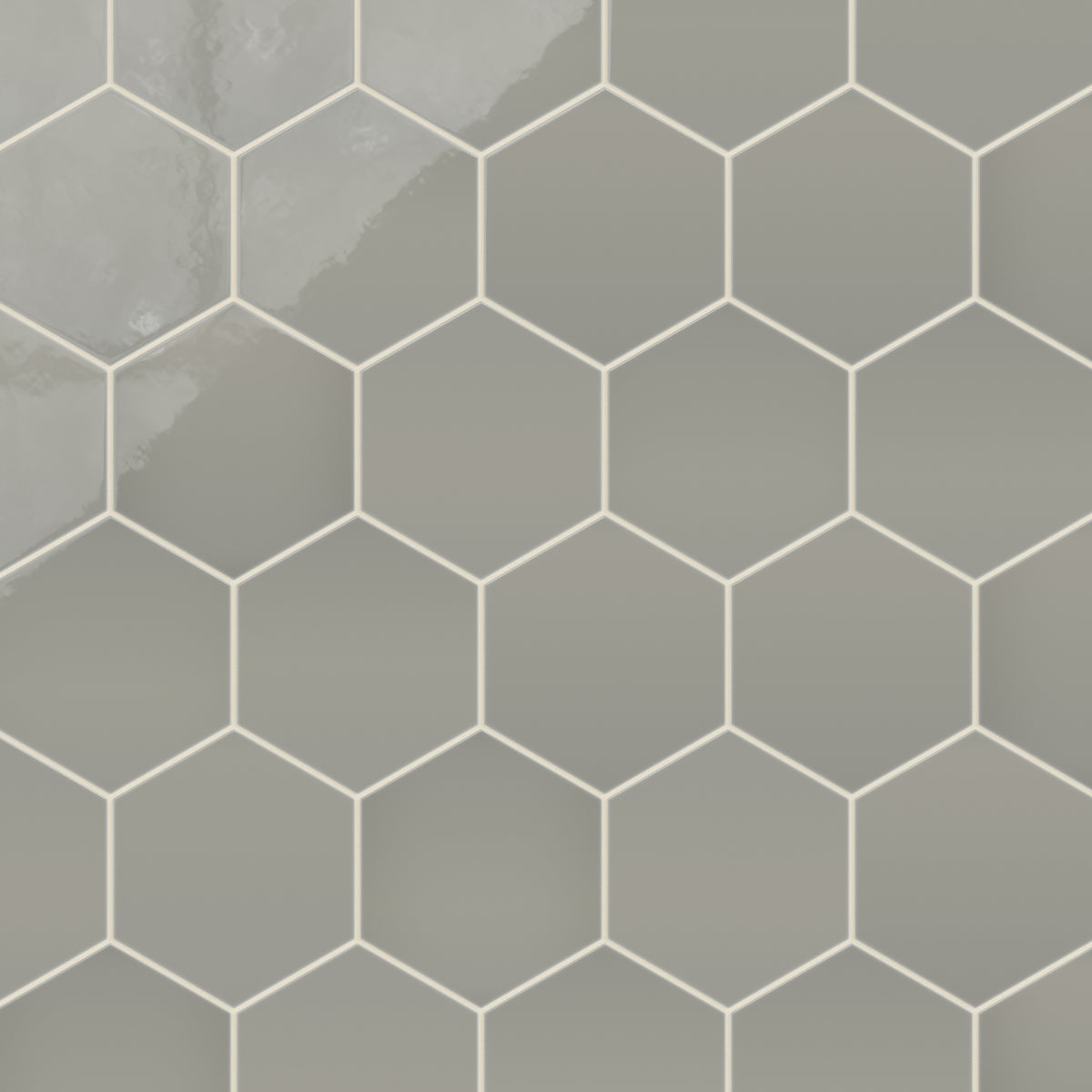 8" Hexagon Natural Press Ceramic Tile in Puget Sound Gloss