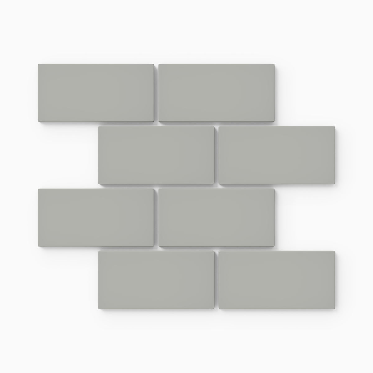 2x4 Half Offset Sheeted Natural Press Ceramic Mosaic Tile in Puget Sound Matte