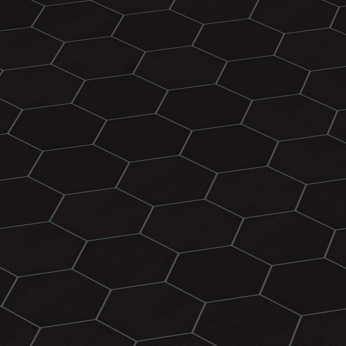 8" Hexagon Original Ceramic Tile in Raven Matte
