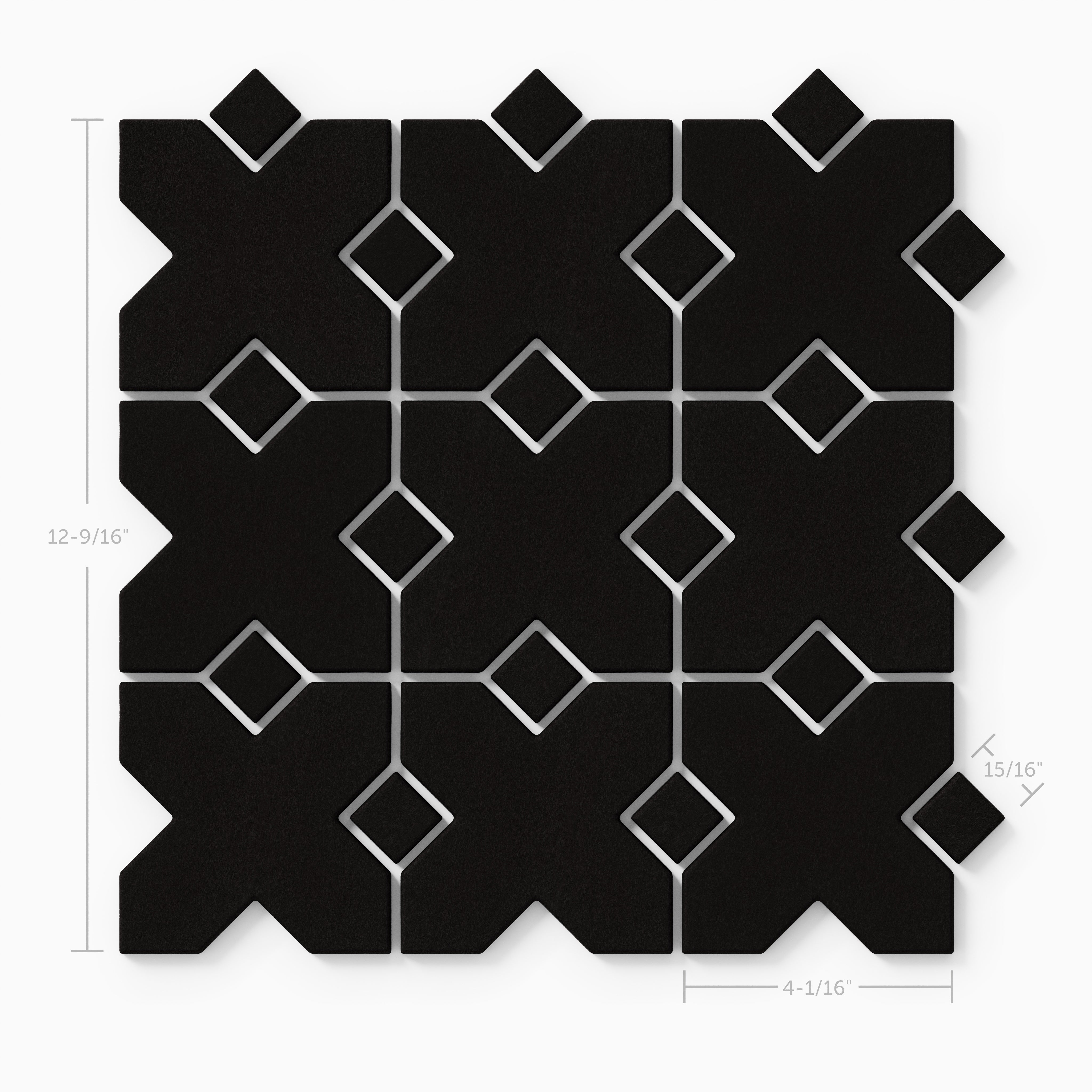 Hacienda Sheeted Original Ceramic Tile in Raven Matte