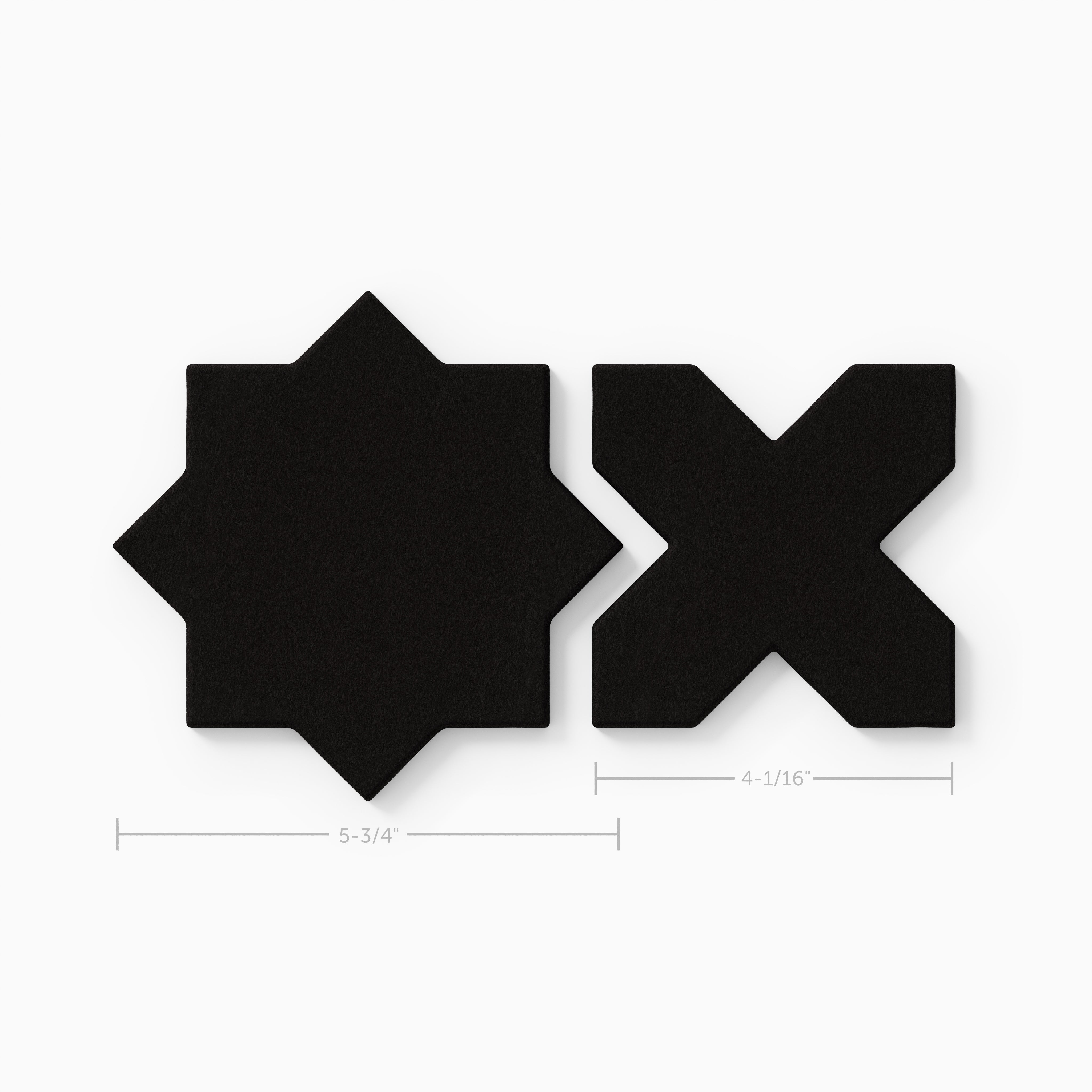 Mini Star & Cross Original Ceramic Tile in Raven Matte