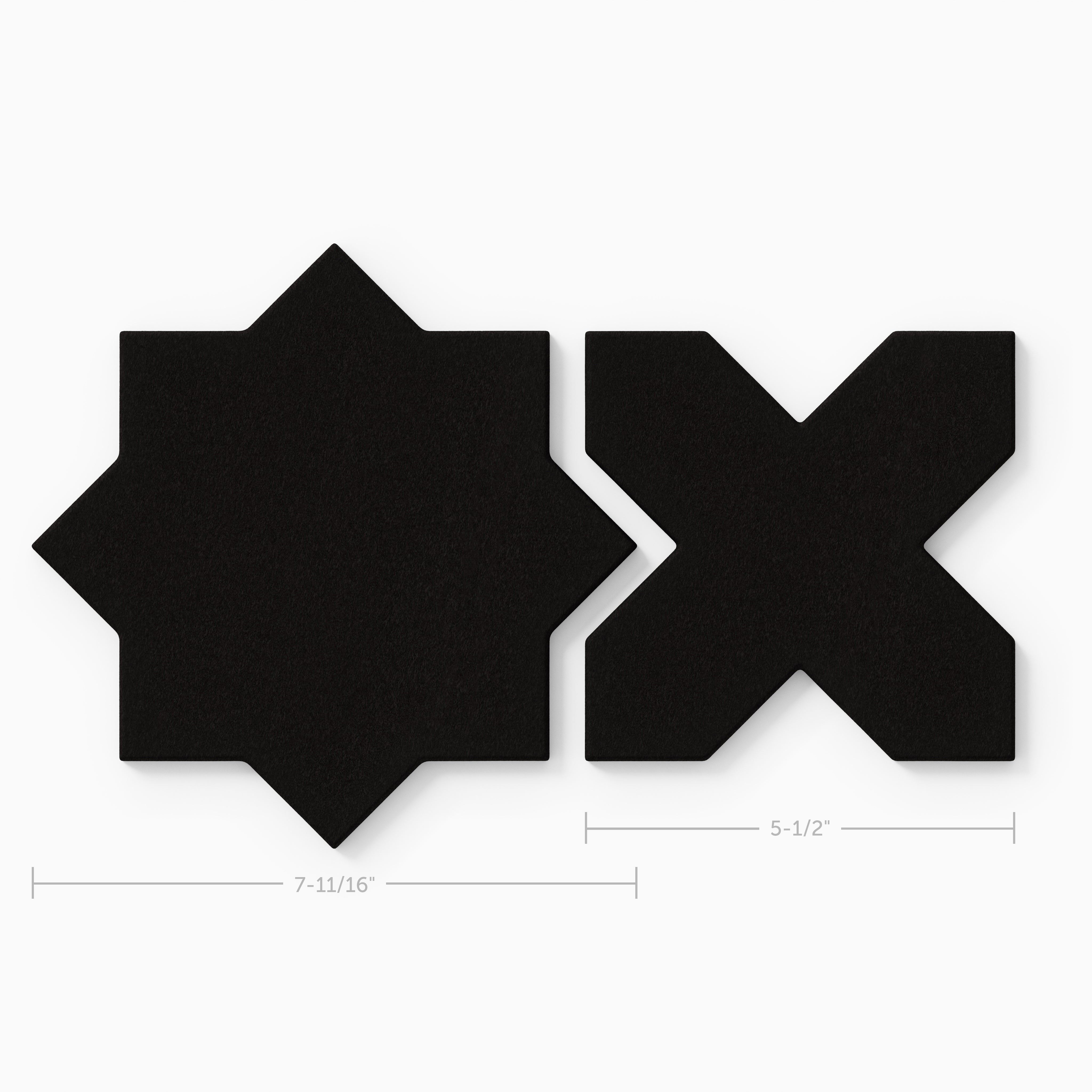Star & Cross Original Ceramic Tile in Raven Matte