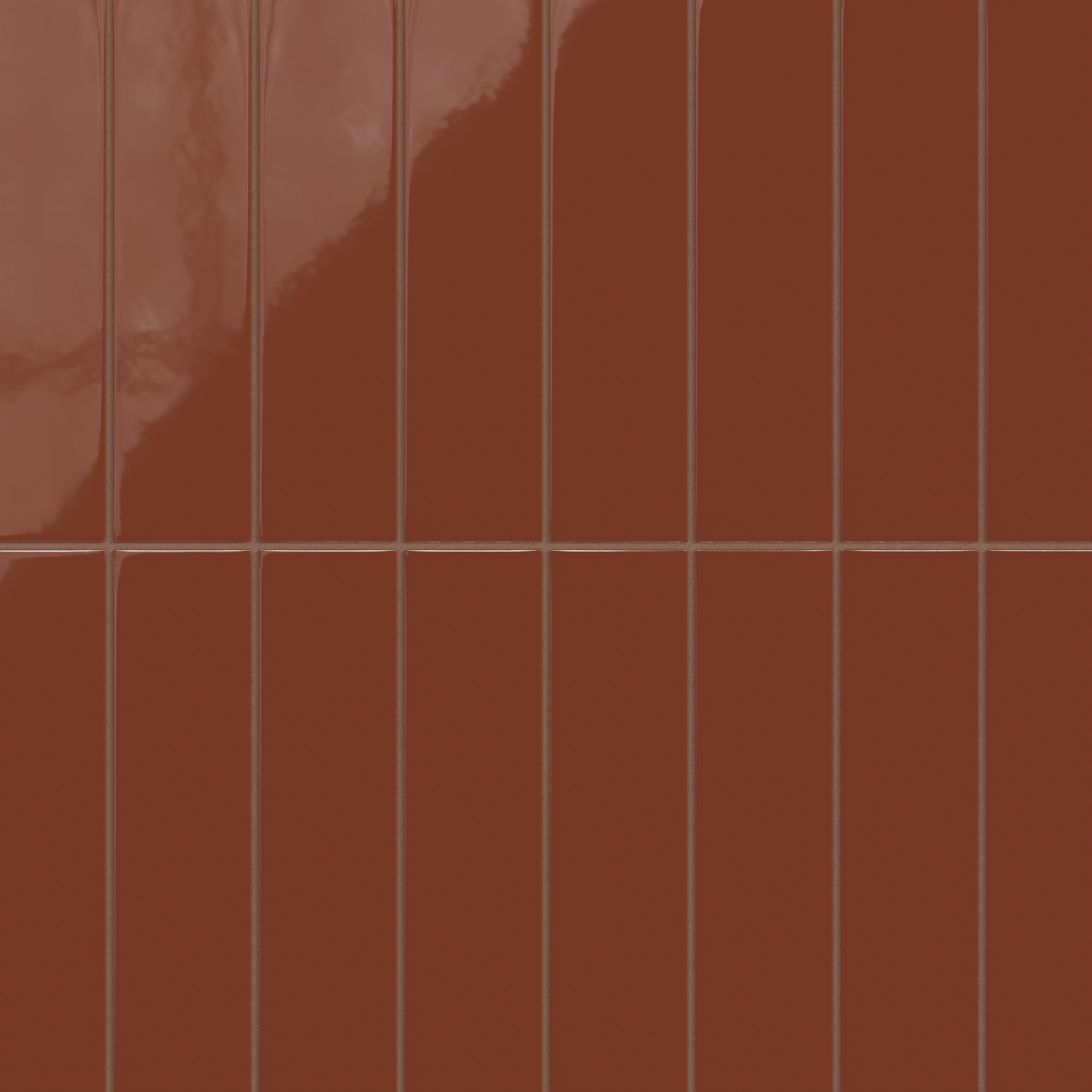 3x12 Natural Press Ceramic Tile in Red Iron Oxide Gloss