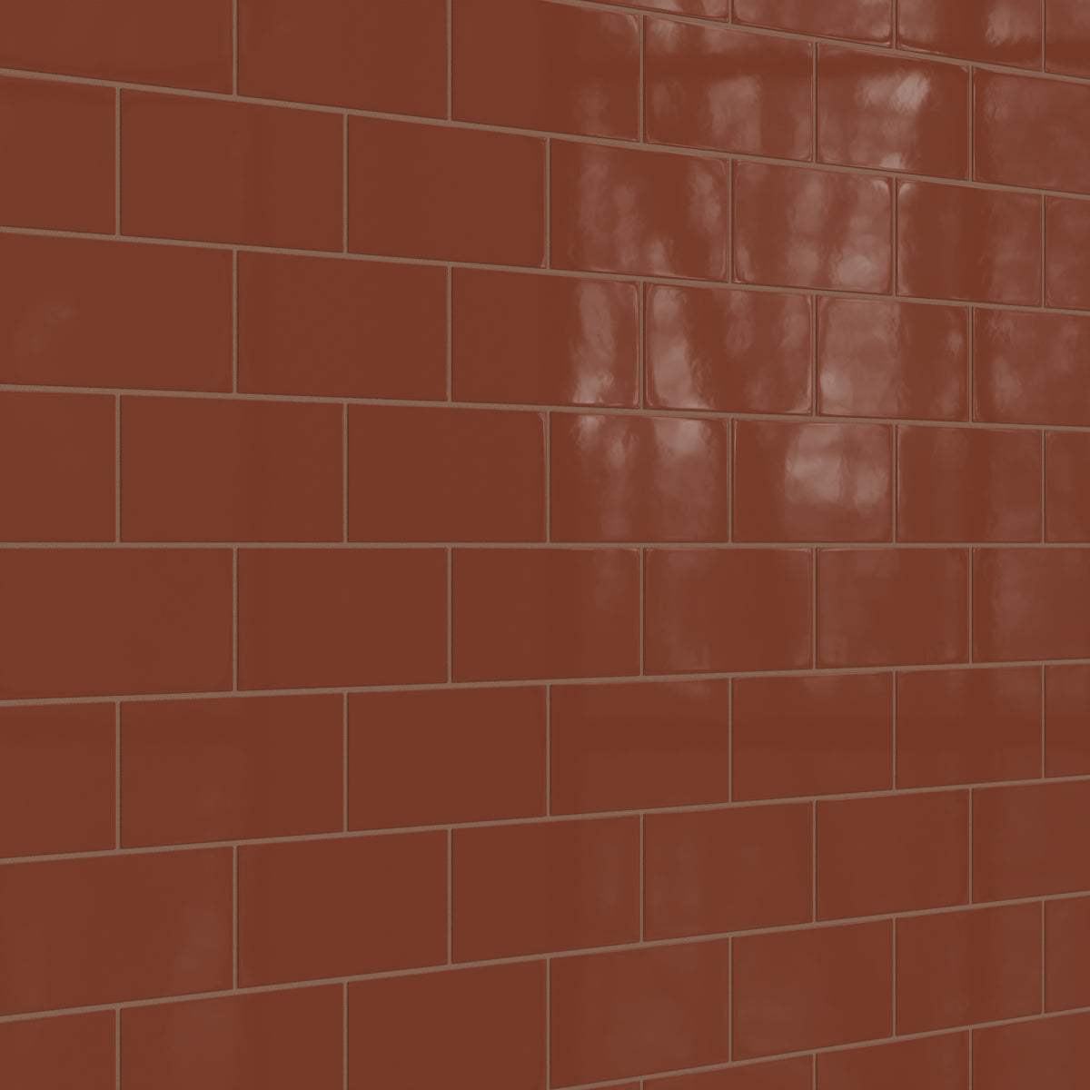 4x8 Natural Press Ceramic Tile in Red Iron Oxide Gloss