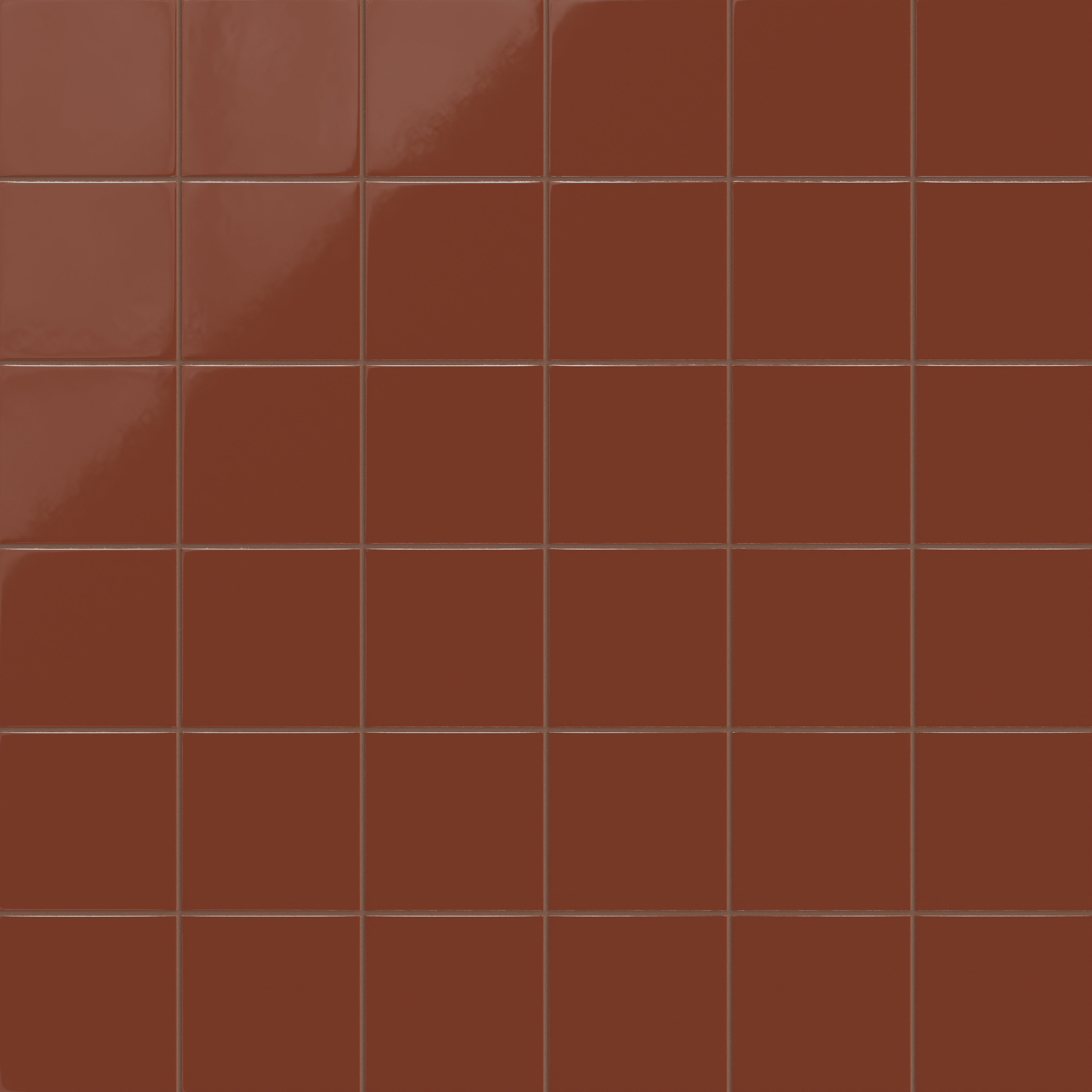 6x6 Natural Press Ceramic Tile in Red Iron Oxide Gloss