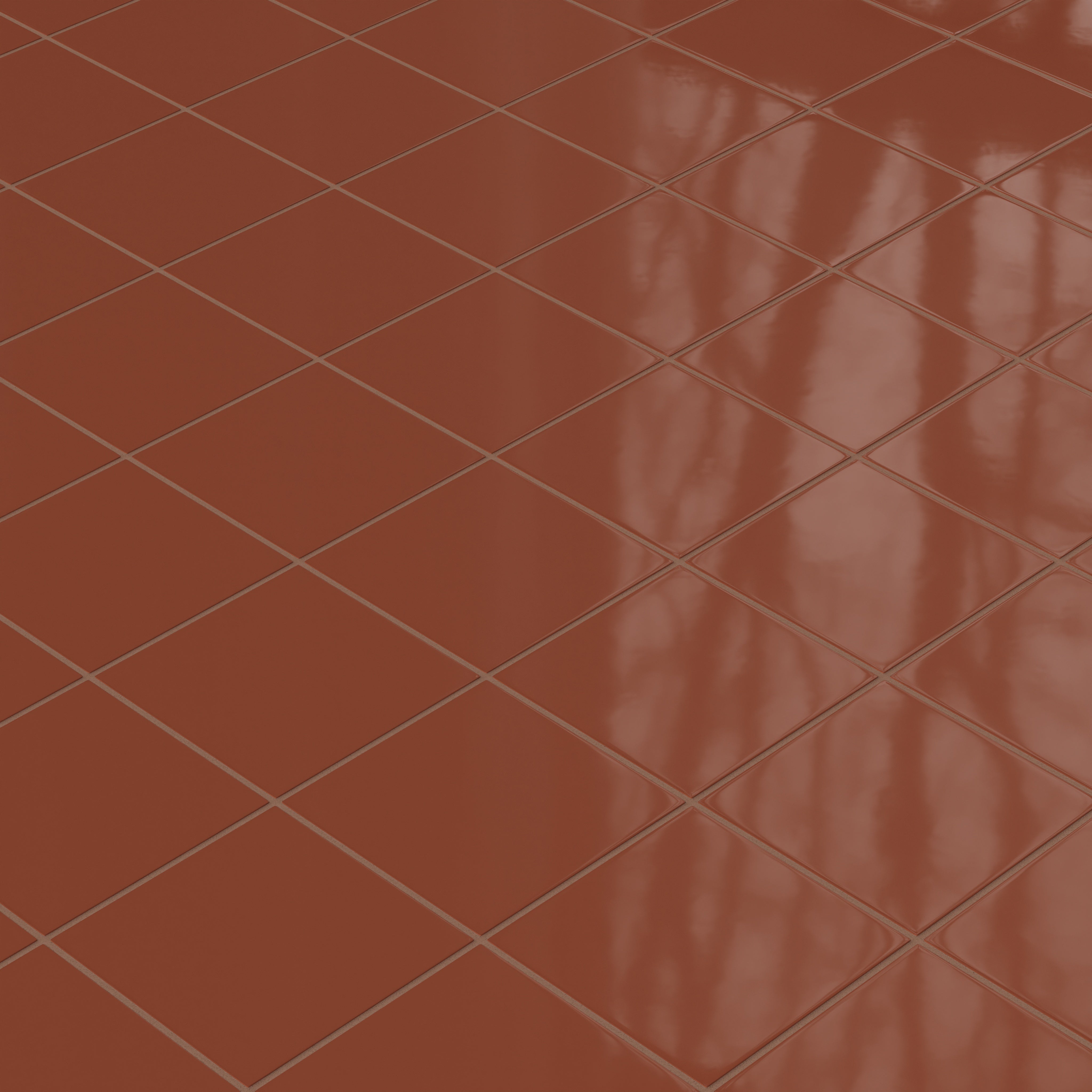 6x6 Natural Press Ceramic Tile in Red Iron Oxide Gloss