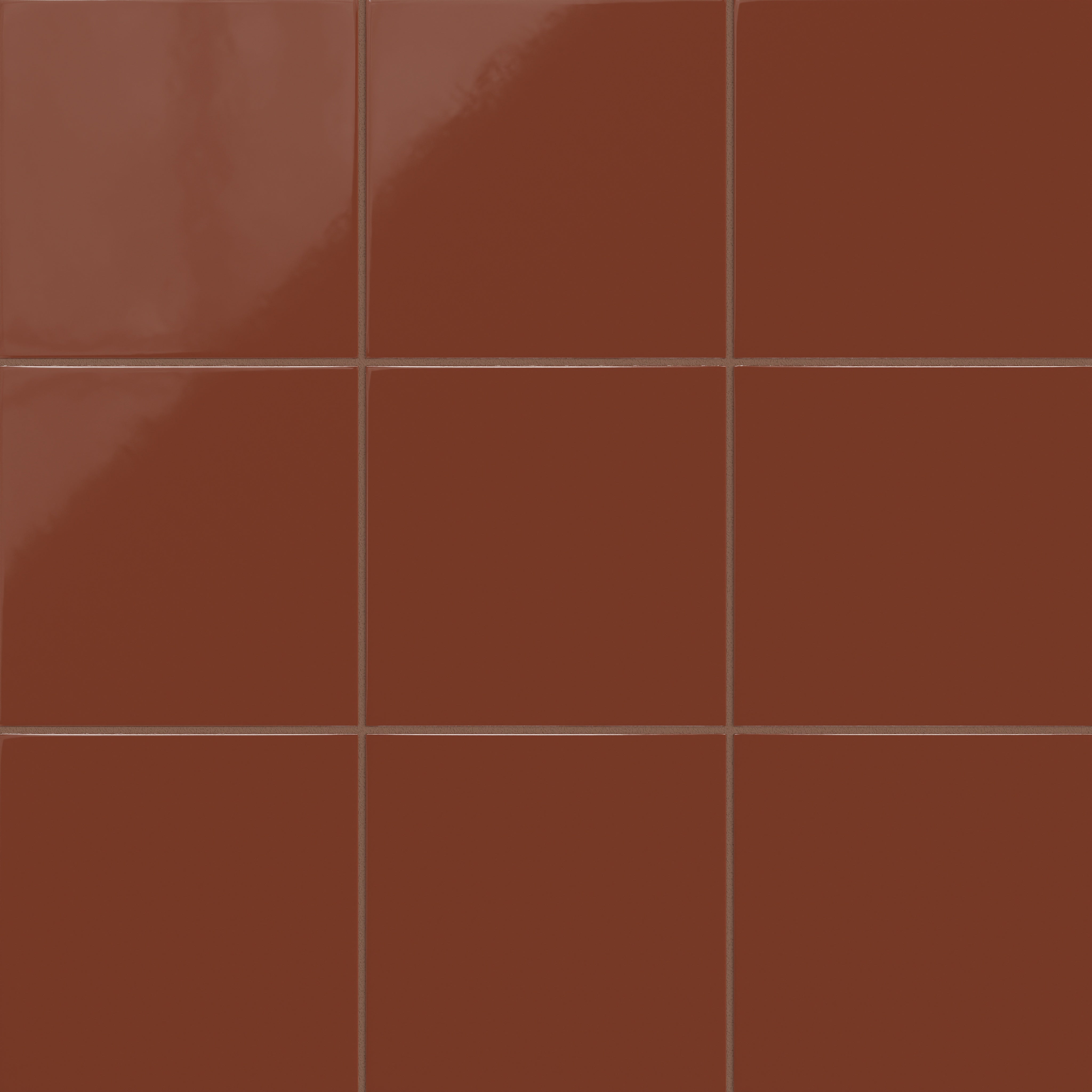 8x8 Natural Press Ceramic Tile in Red Iron Oxide Gloss