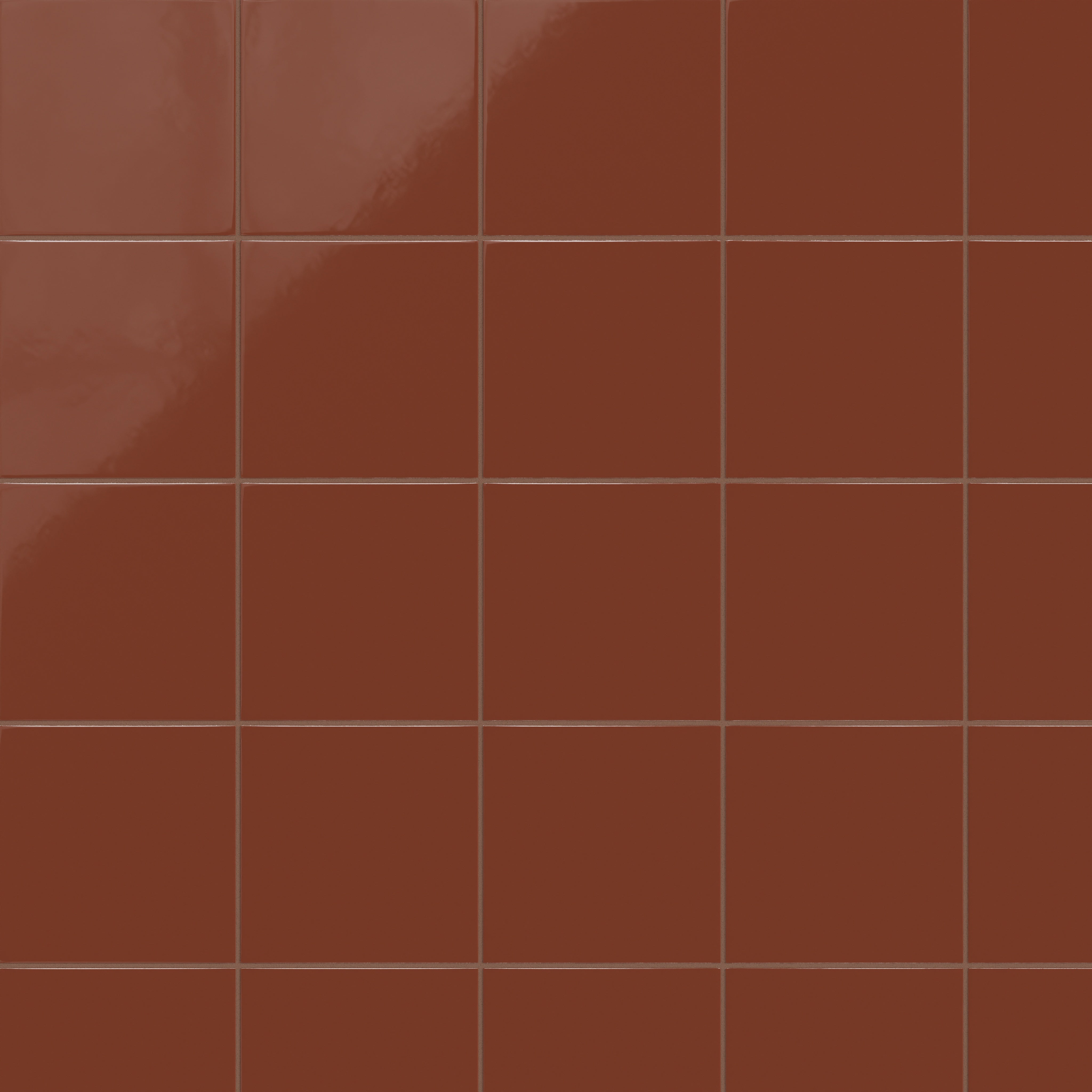 8x8 Natural Press Ceramic Tile in Red Iron Oxide Gloss