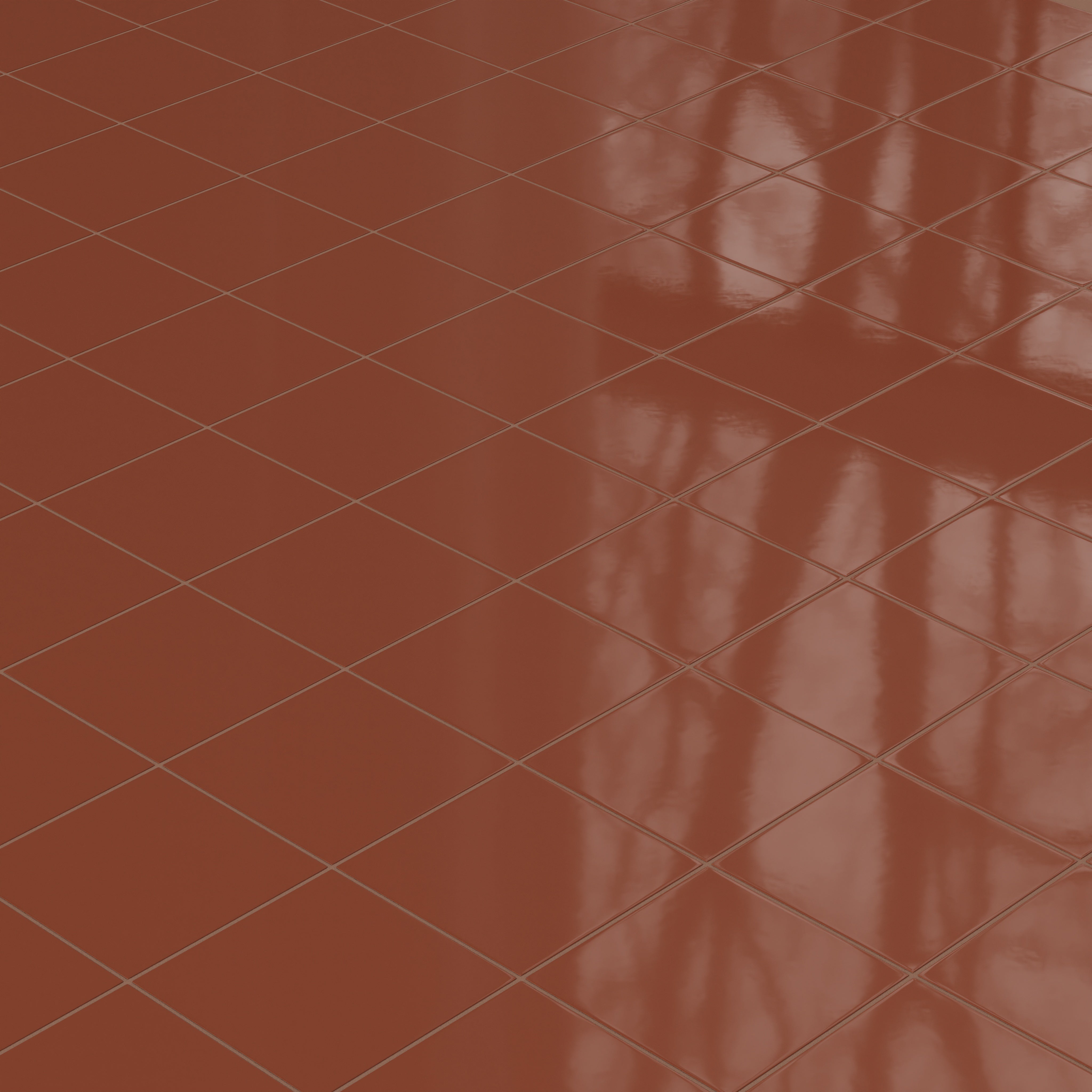 8x8 Natural Press Ceramic Tile in Red Iron Oxide Gloss