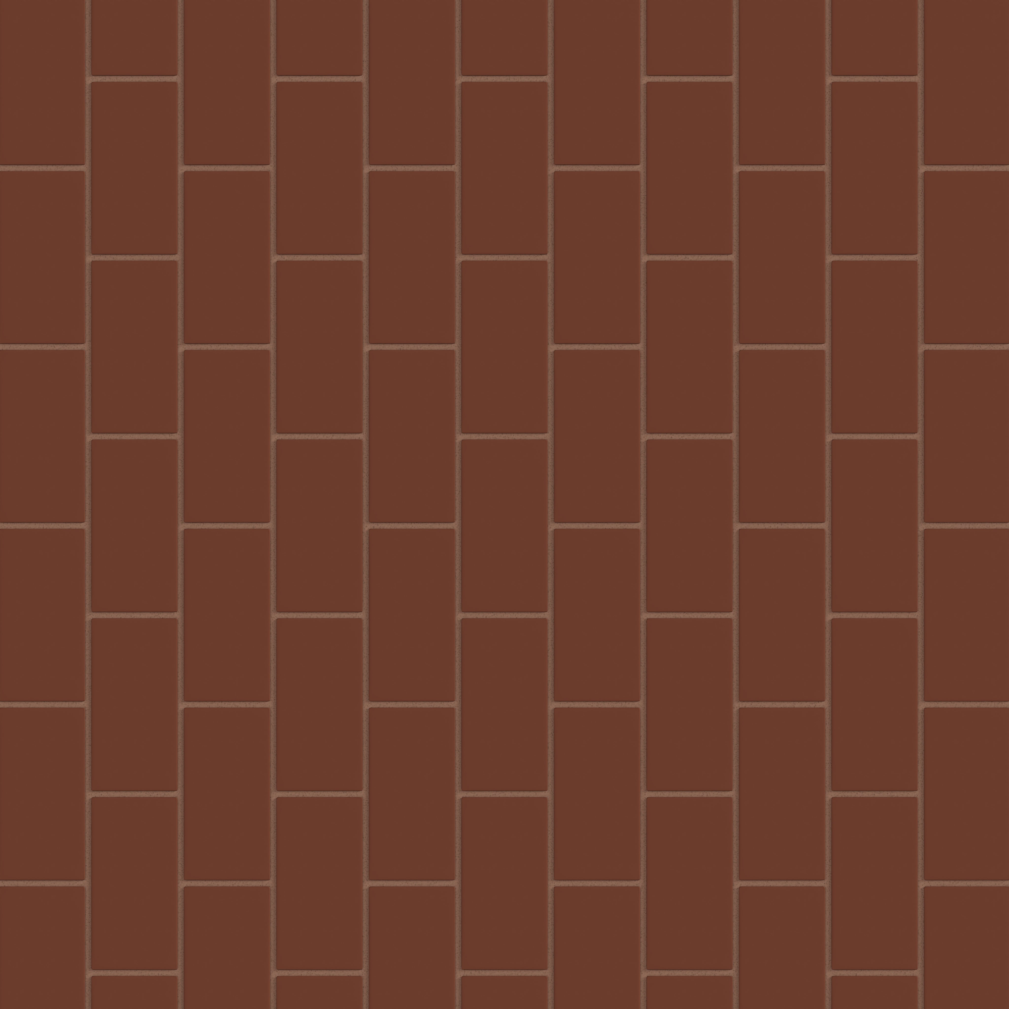 2x4 Half Offset Sheeted Natural Press Ceramic Mosaic Tile in Red Iron Oxide Matte