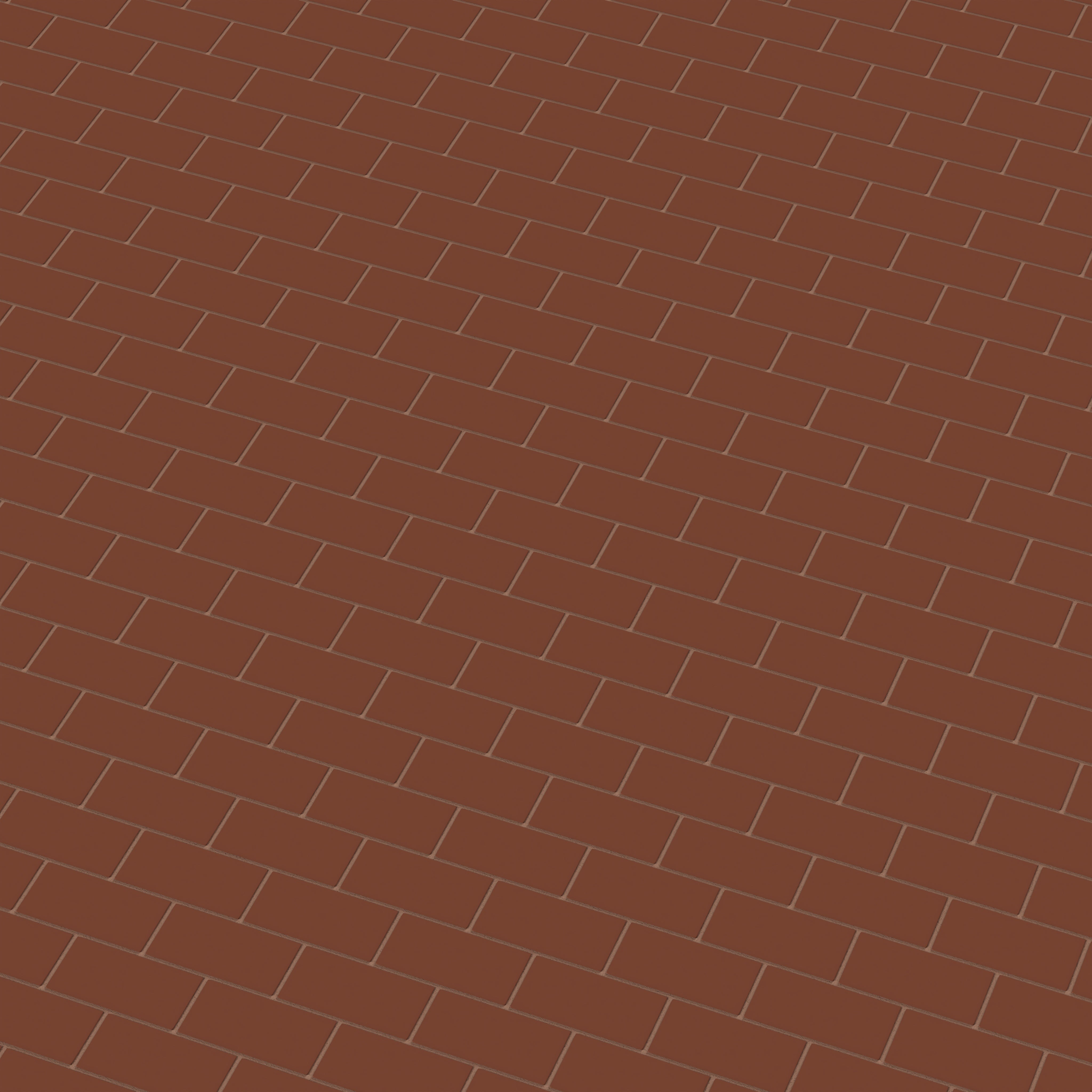 2x4 Half Offset Sheeted Natural Press Ceramic Mosaic Tile in Red Iron Oxide Matte