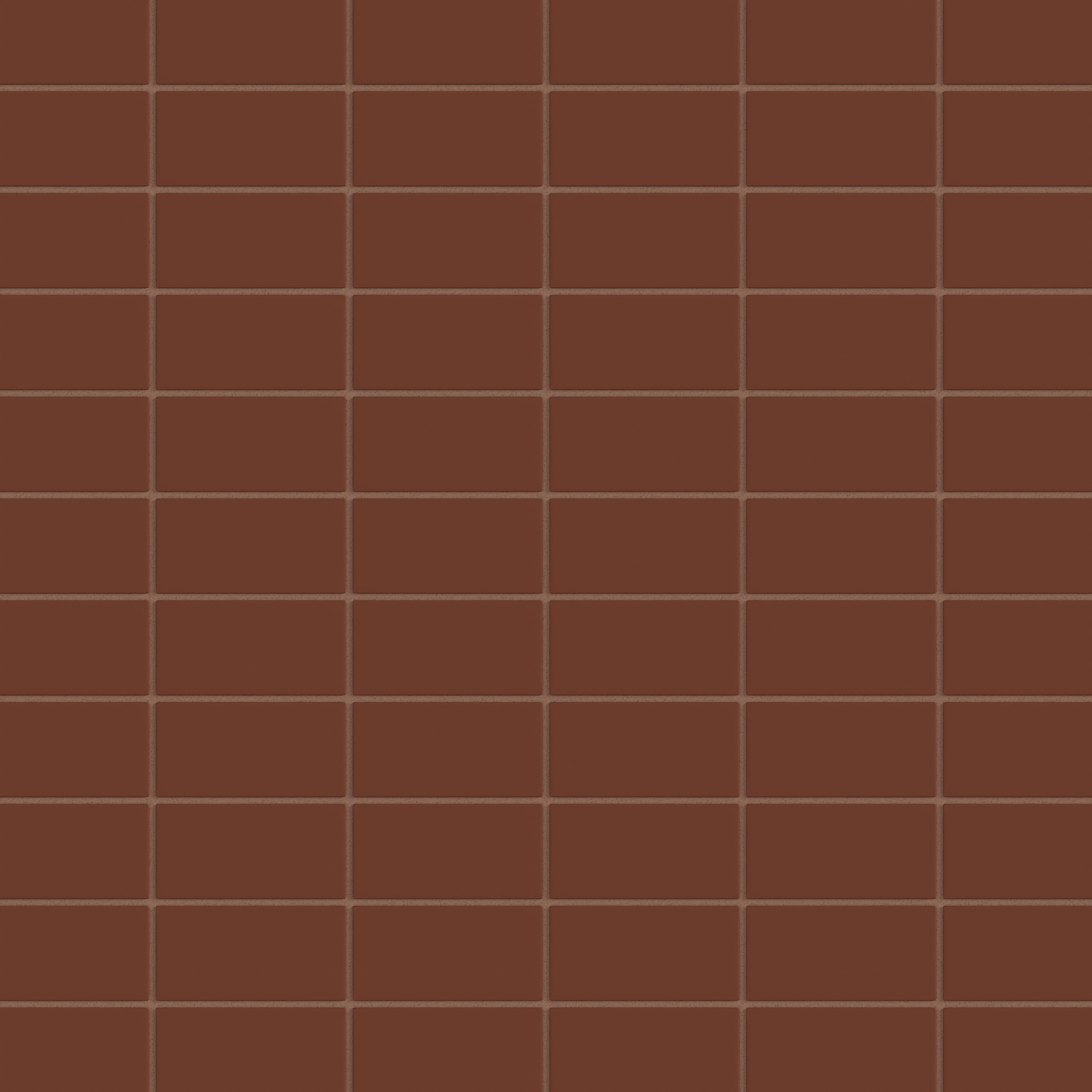 2x4 Straight Set Sheeted Natural Press Ceramic Mosaic Tile in Red Iron Oxide Matte