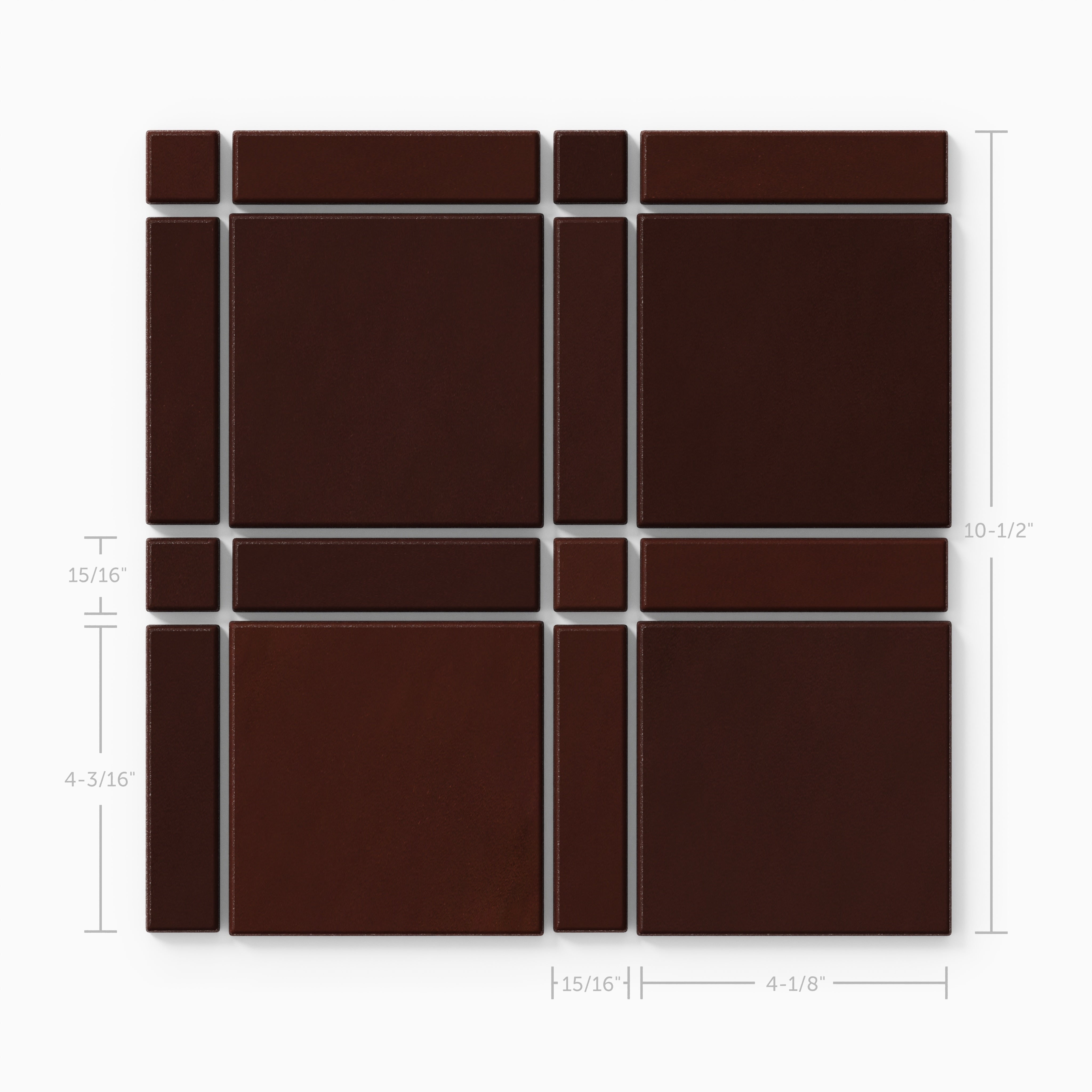 Lattice Sheeted Original Ceramic Tile in Redwood