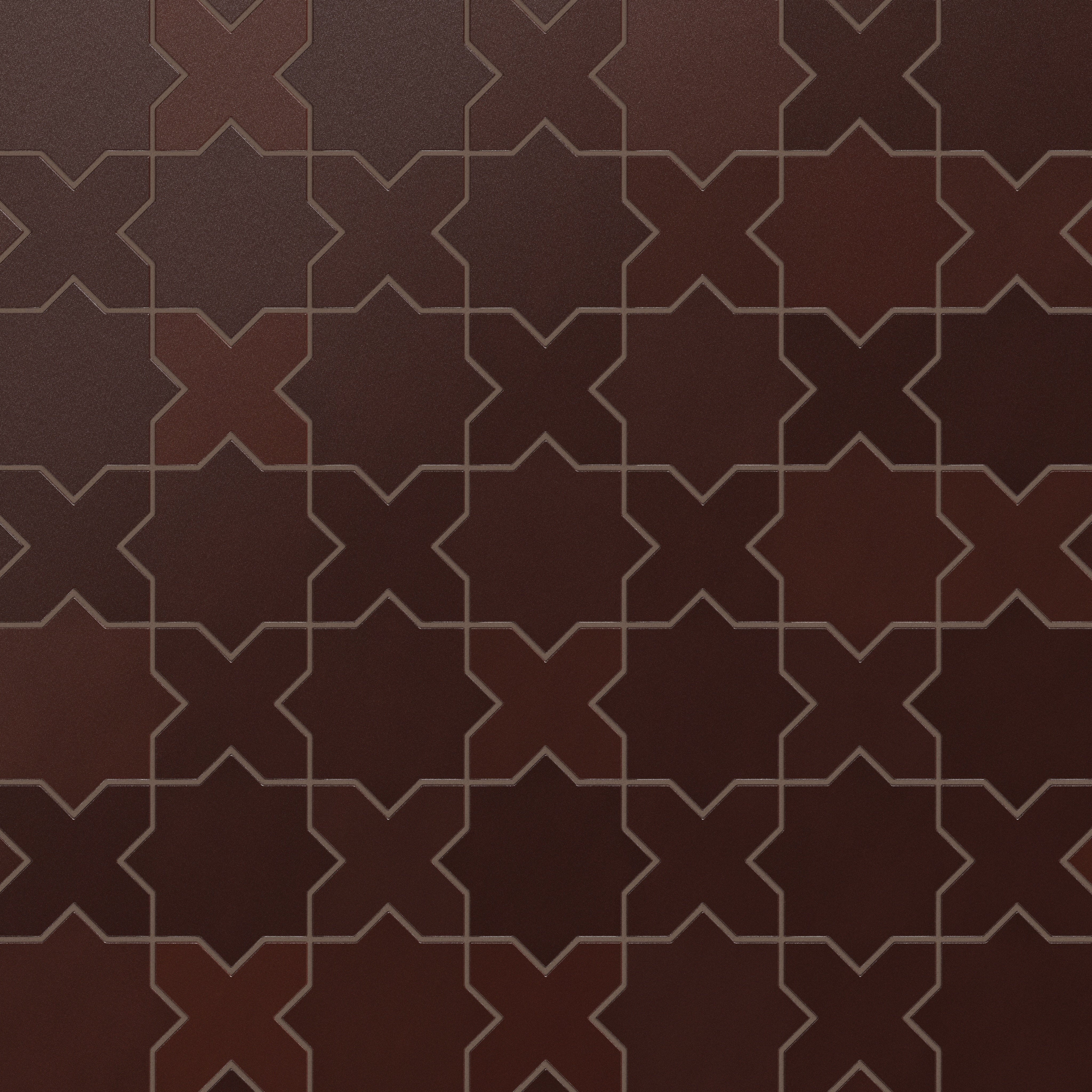 Star & Cross Original Ceramic Tile in Redwood