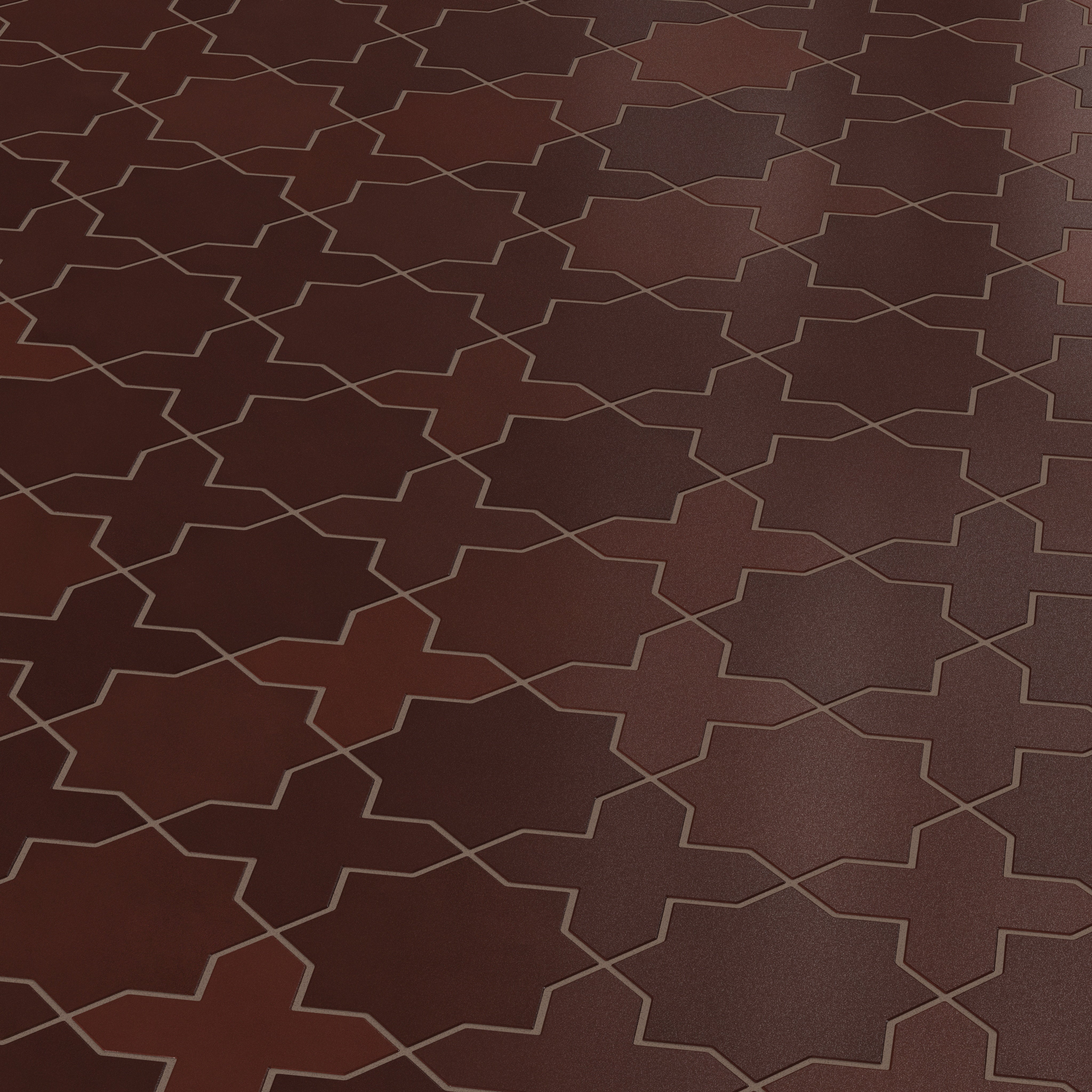 Star & Cross Original Ceramic Tile in Redwood